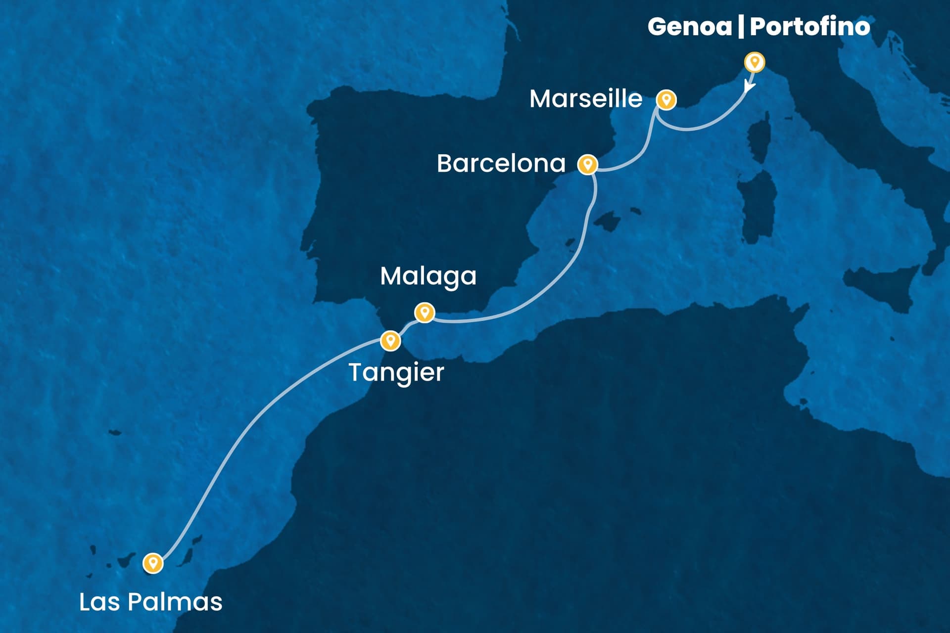 7 nights cruise on Costa Smeralda
from ๐ฎ๐น Genova to ๐ช๐ธ Las Palmas
