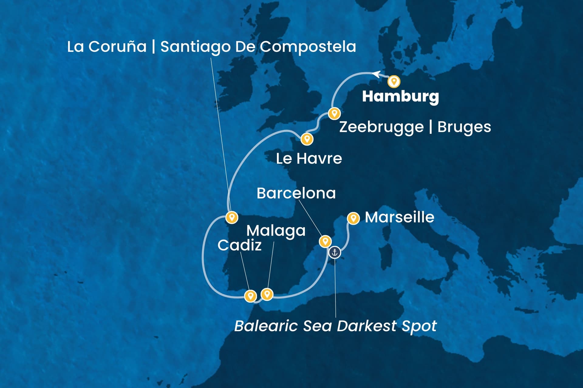 11 nights cruise on Costa Favolosa
from ๐ฉ๐ช Hamburg to ๐ซ๐ท Marseille