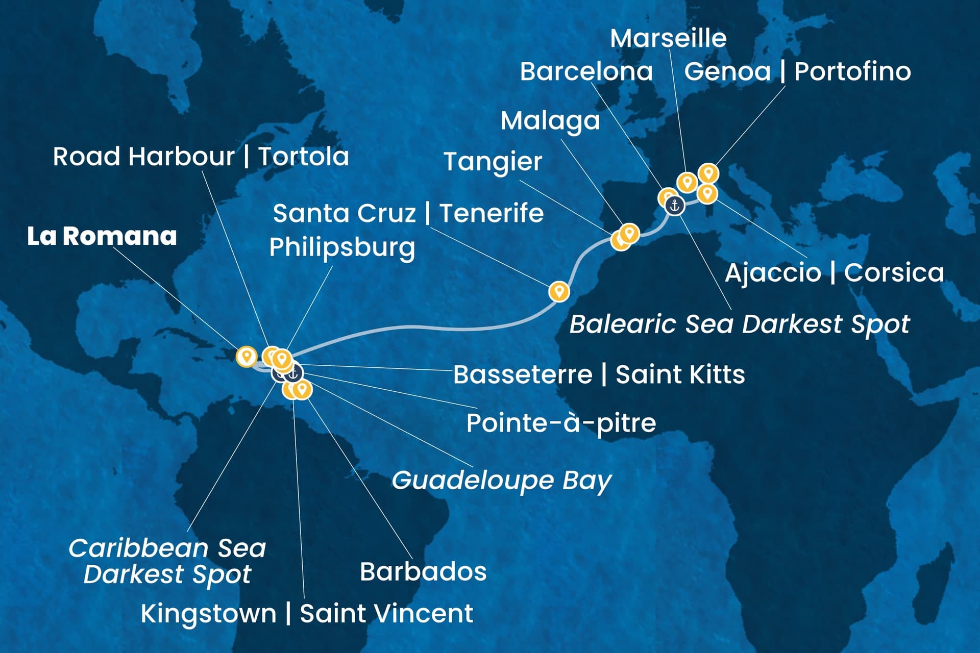 24 nights cruise on Costa Fascinosa
from ๐ฉ๐ด La Romana to ๐ซ๐ท Marseille