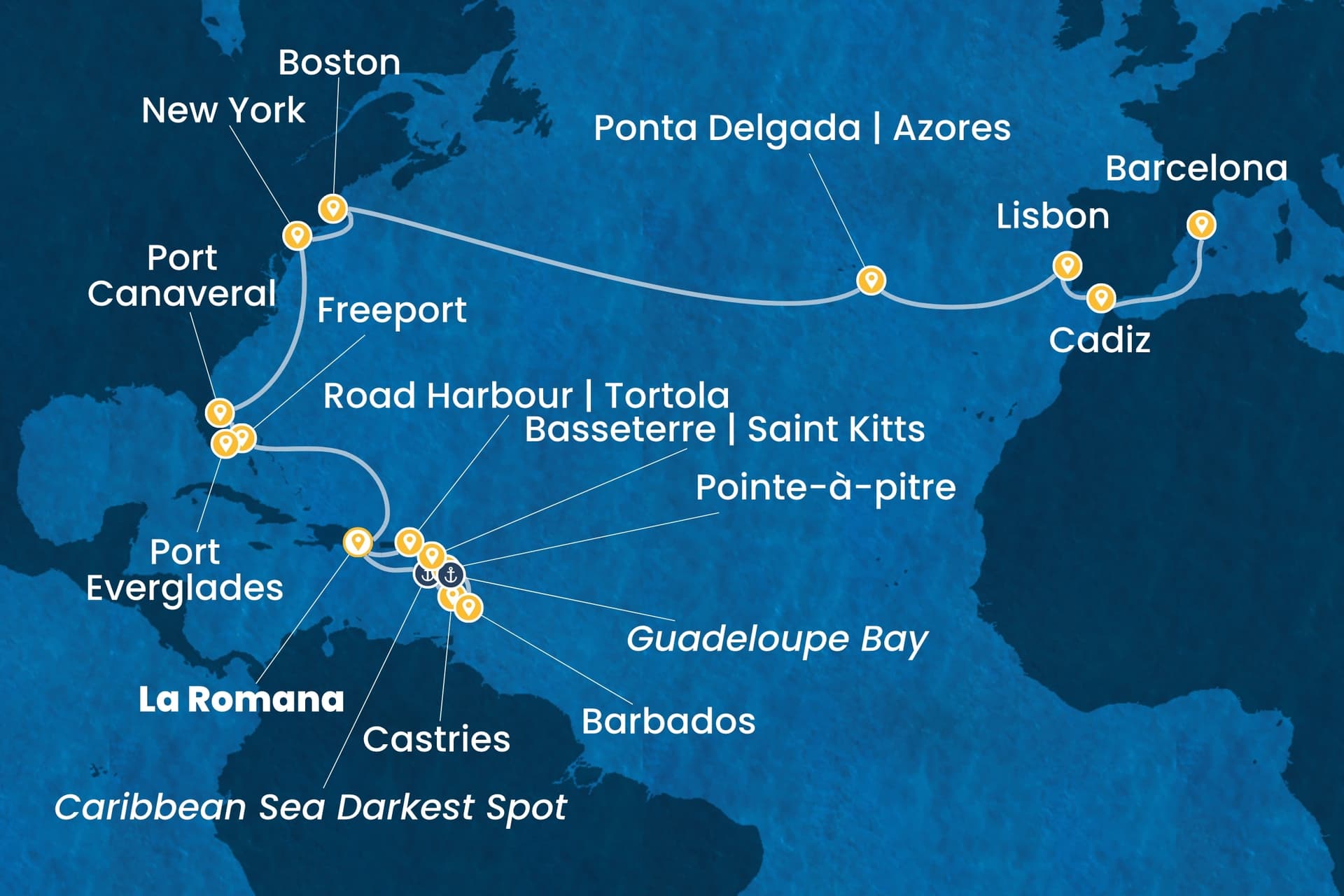 29 nights cruise on Costa Fascinosa
from ๐ฉ๐ด La Romana to ๐ช๐ธ Barcelona