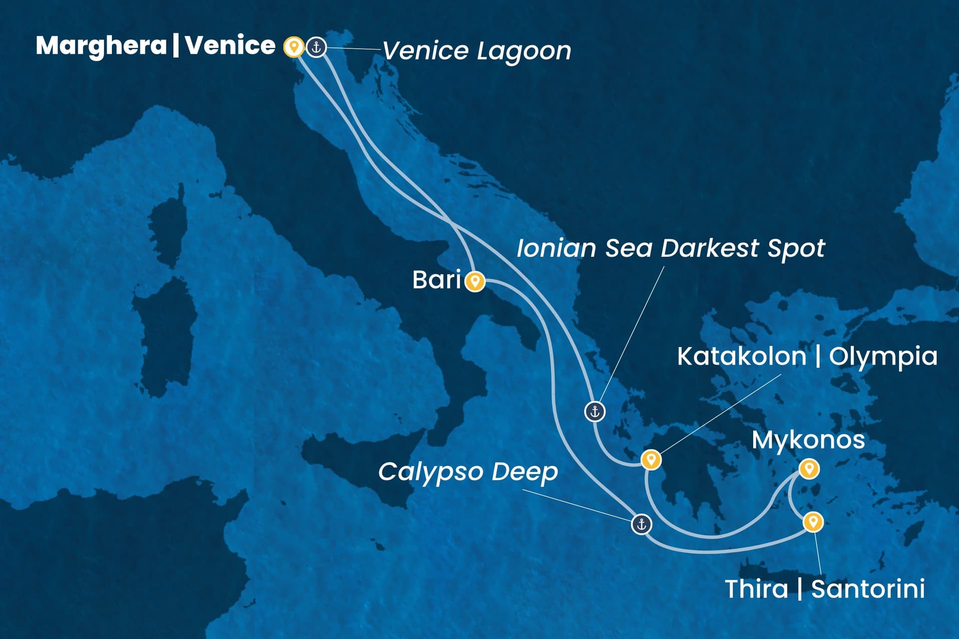 7 nights cruise on Costa Deliziosa
from ๐ฎ๐น Marghera