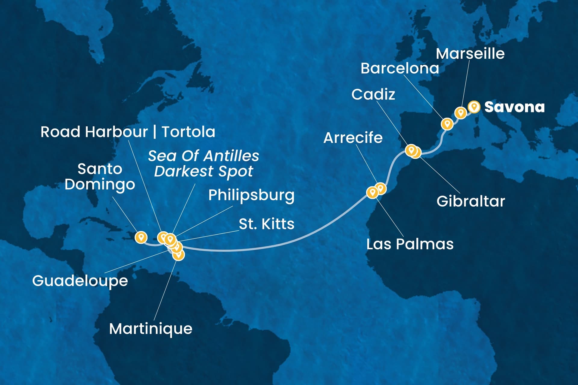 21 nights cruise on Costa Serena
from ๐ฎ๐น Savona to ๐ฉ๐ด Santo Domingo