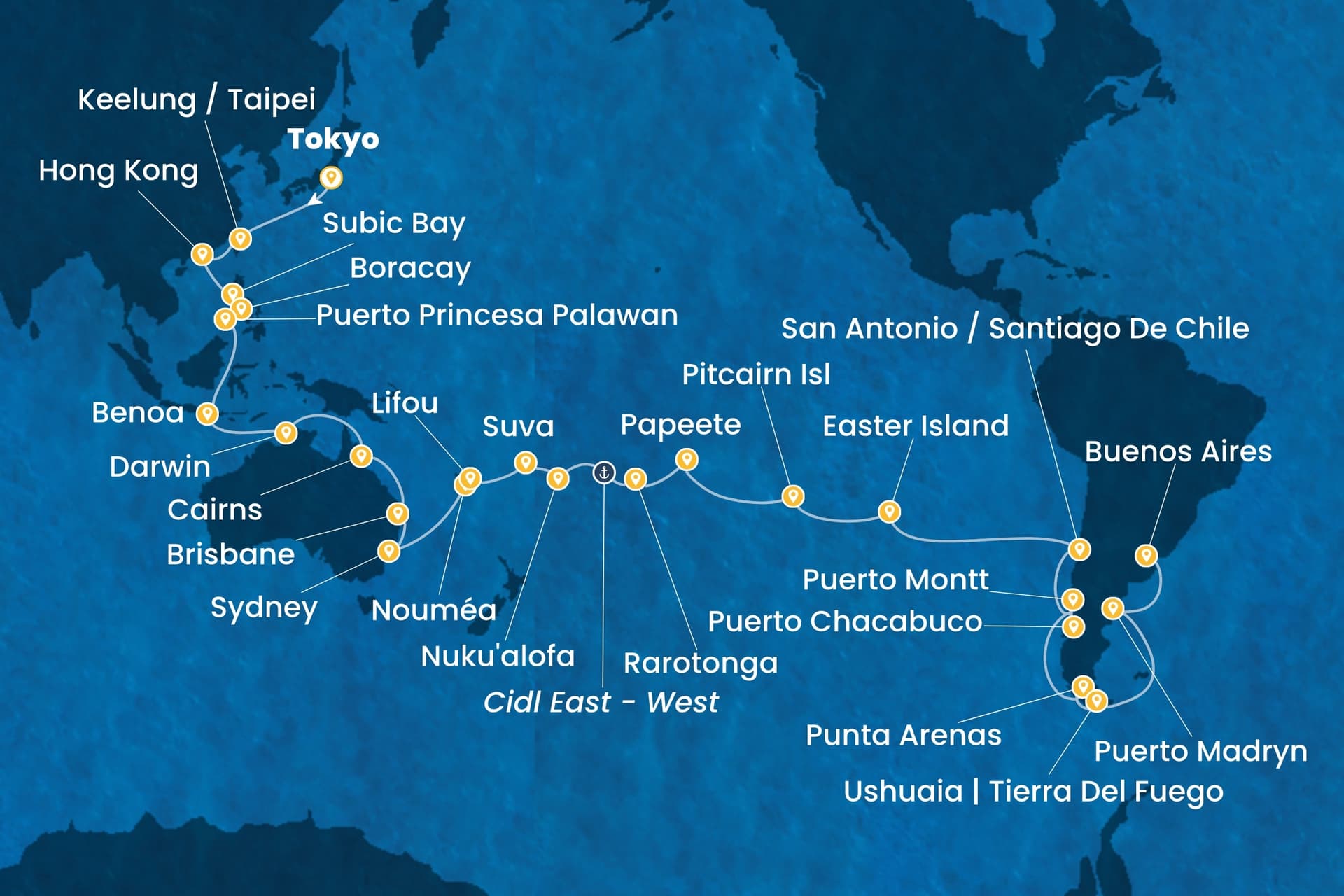 65 nights Extraordinary cruise on Costa Serena
from ๐ฏ๐ต Tokyo to ๐ฆ๐ท Buenos Aires