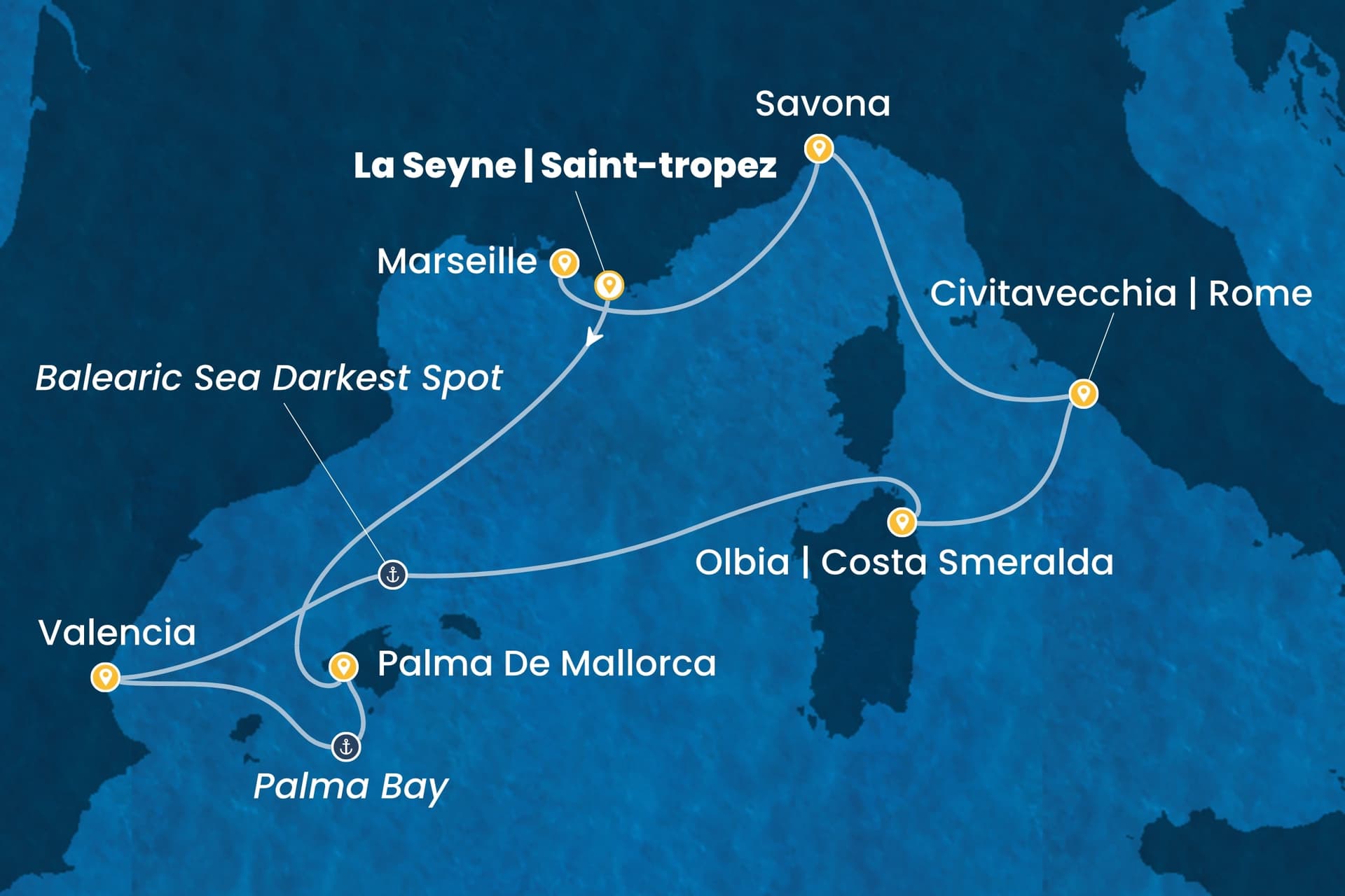 7 nights cruise on Costa Pacifica
from ๐ซ๐ท La Seyne-sur-Mer to ๐ซ๐ท Marseille