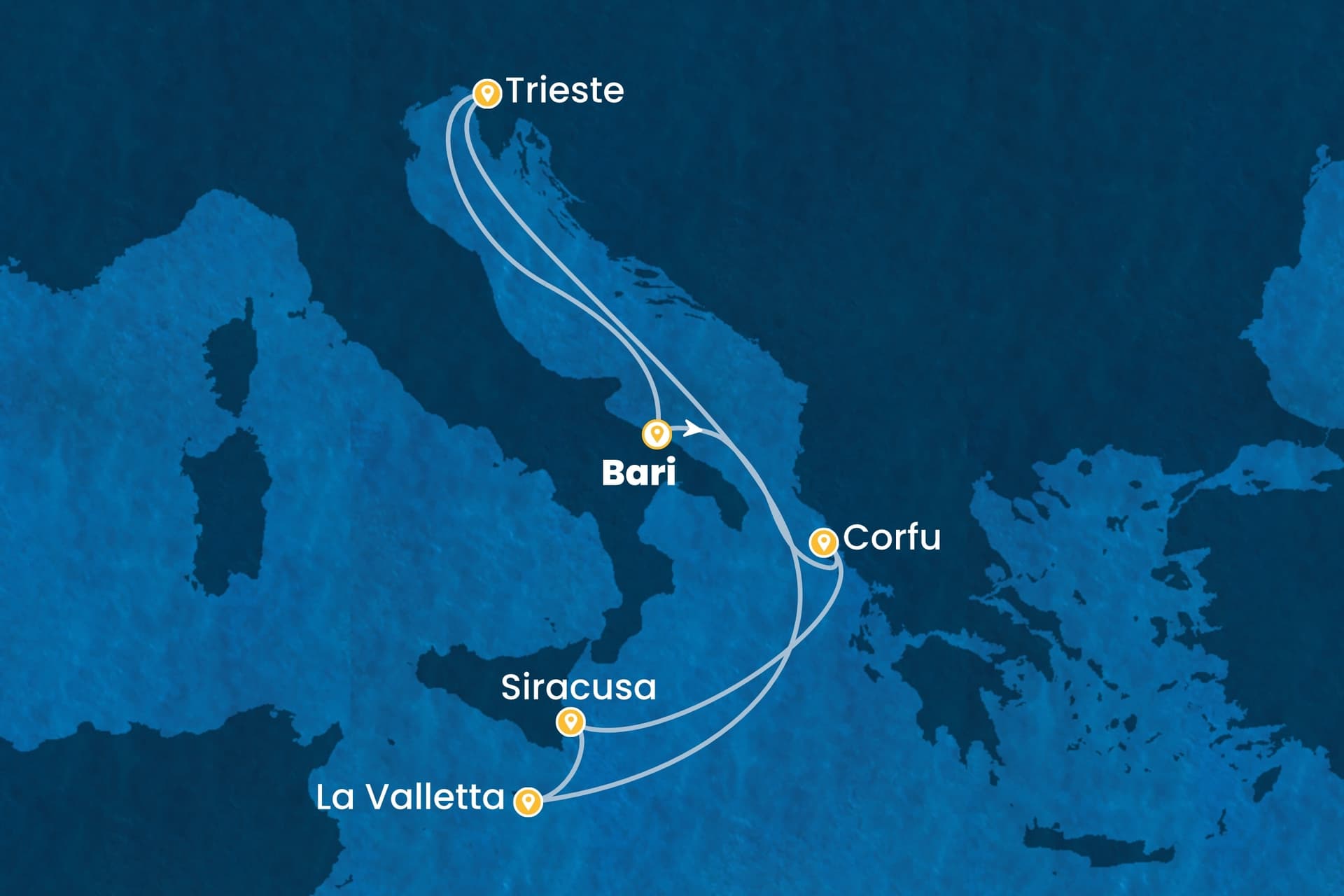 6 nights cruise on Costa Deliziosa
from ๐ฎ๐น Bari