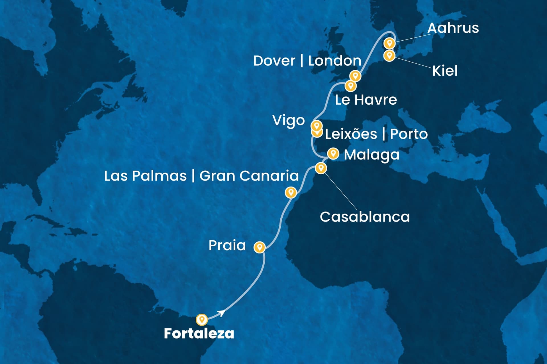 20 nights cruise on Costa Diadema
from ๐จ๐ป Praia to ๐ฉ๐ช Kiel