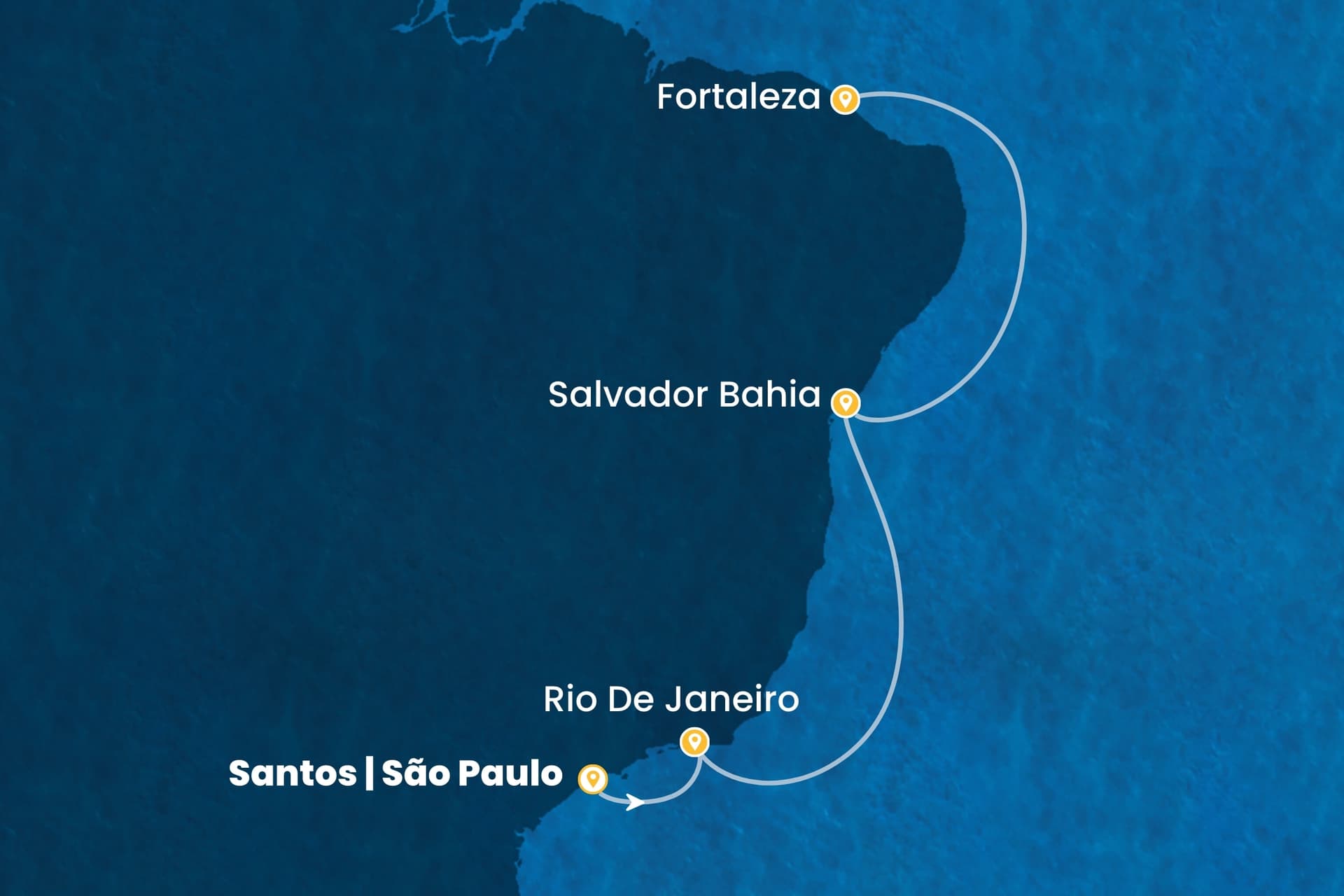 6 nights cruise on Costa Diadema
from ๐ง๐ท Santos (Sao Paulo) to ๐ง๐ท Salvador