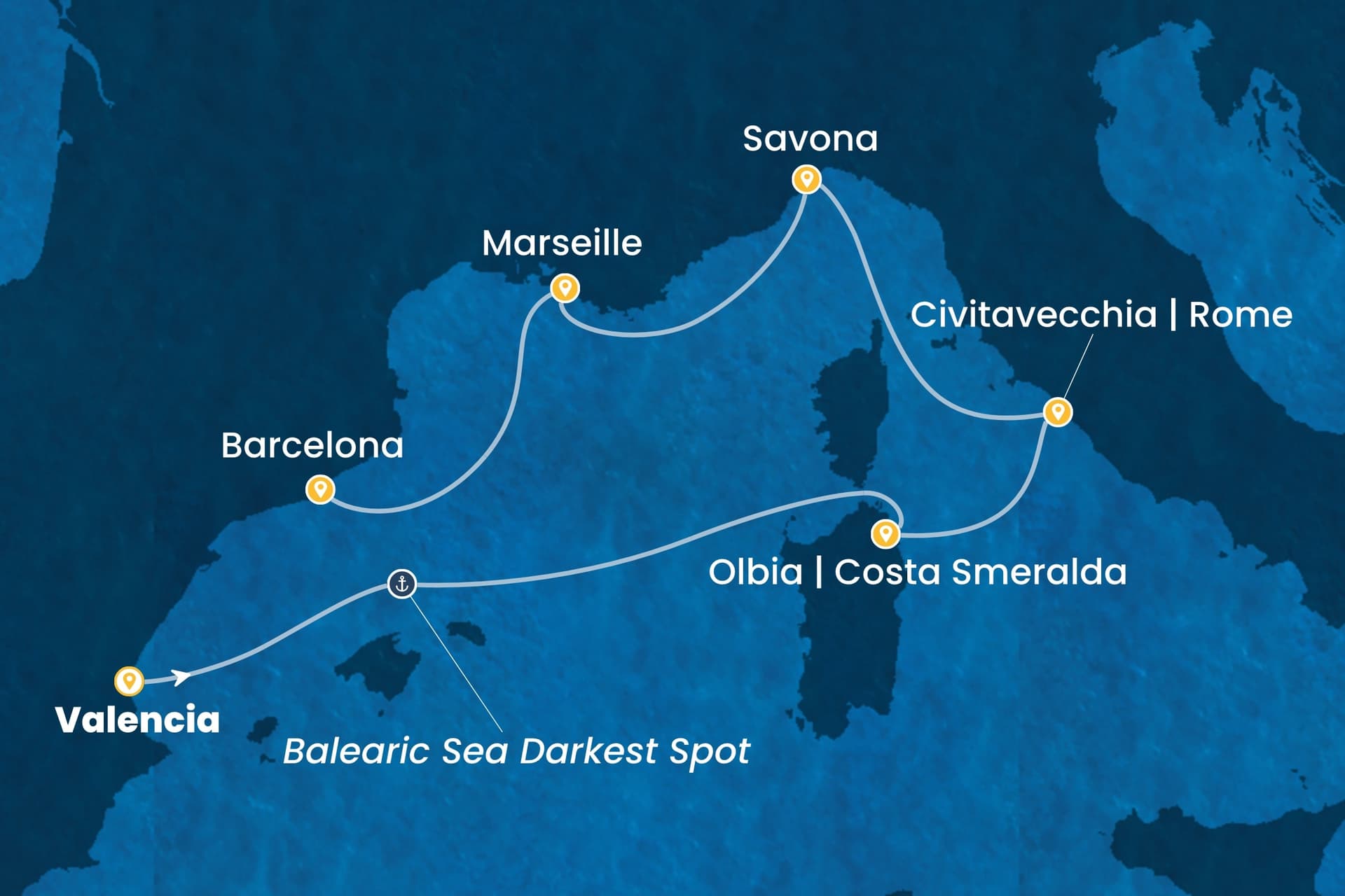 6 nights cruise on Costa Pacifica
from ๐ช๐ธ Valencia to ๐ช๐ธ Barcelona