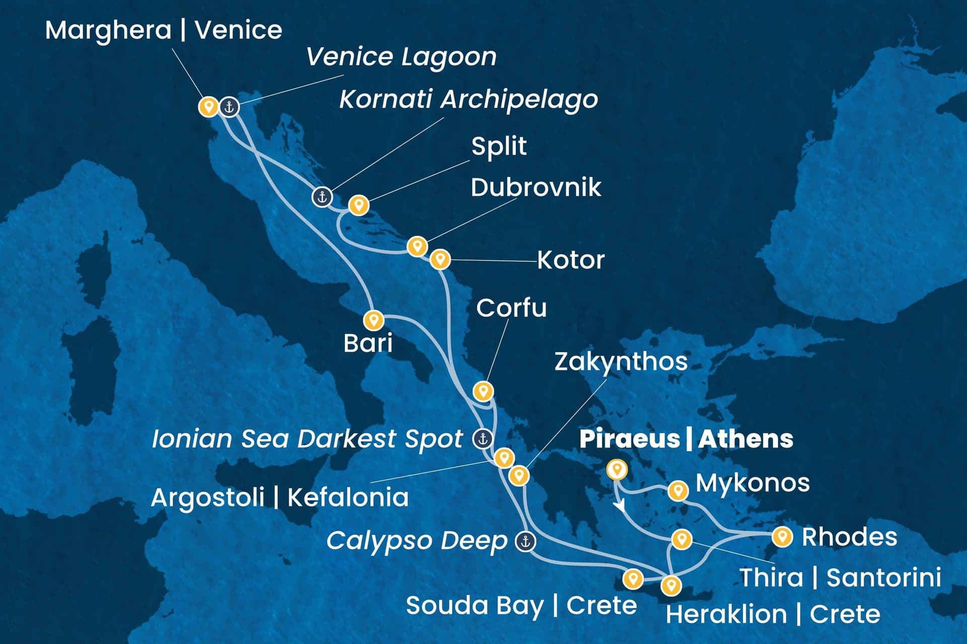 14 nights cruise on Costa Deliziosa
from ๐ฌ๐ท Piraeus