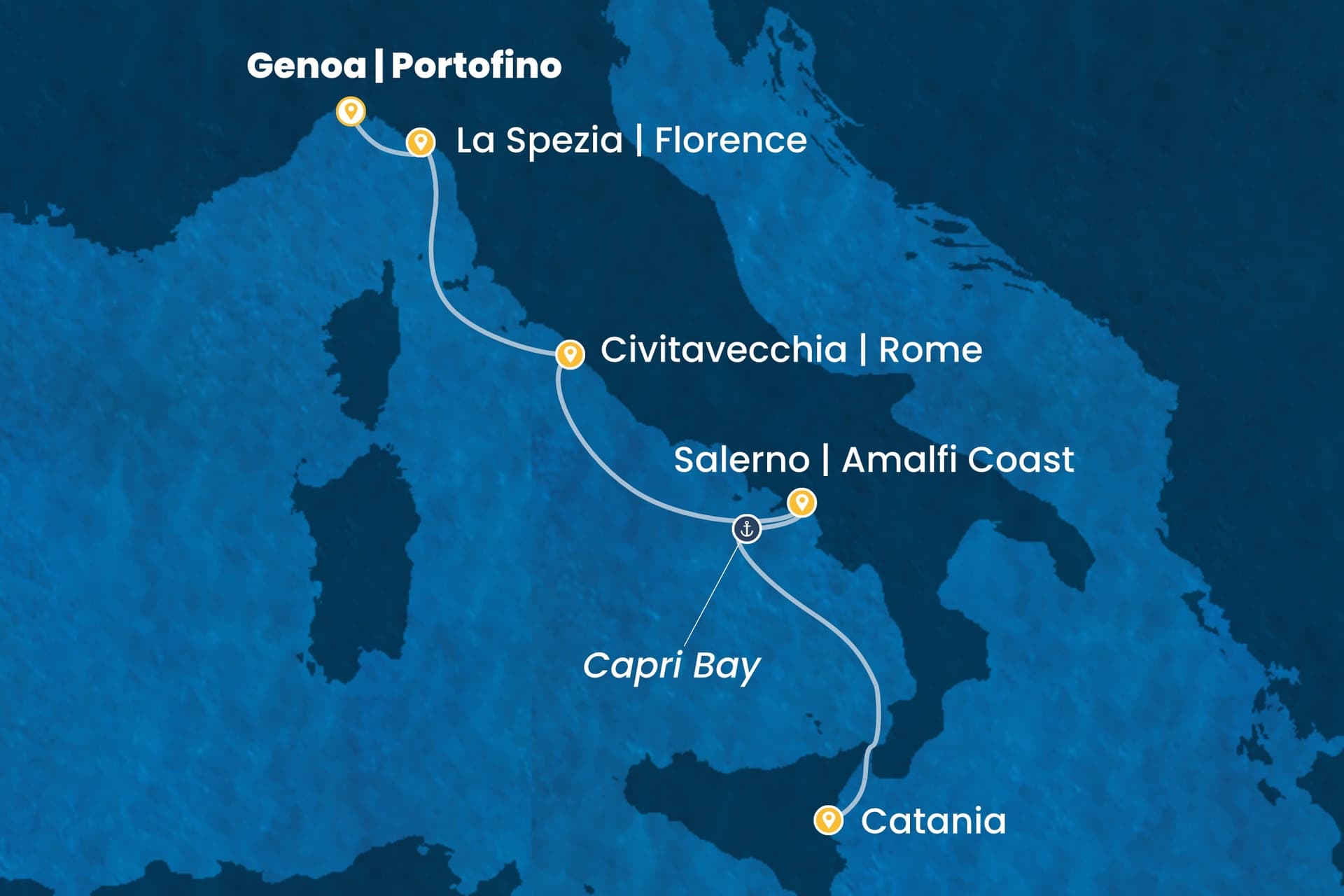 4 nights cruise on Costa Fascinosa
from ๐ฎ๐น Genova to ๐ฎ๐น Catania