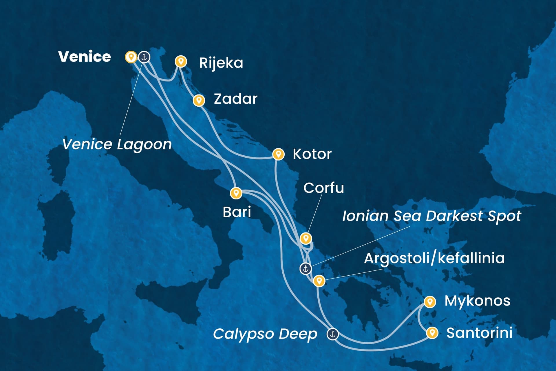 14 nights cruise on Costa Deliziosa
from ๐ฎ๐น Marghera