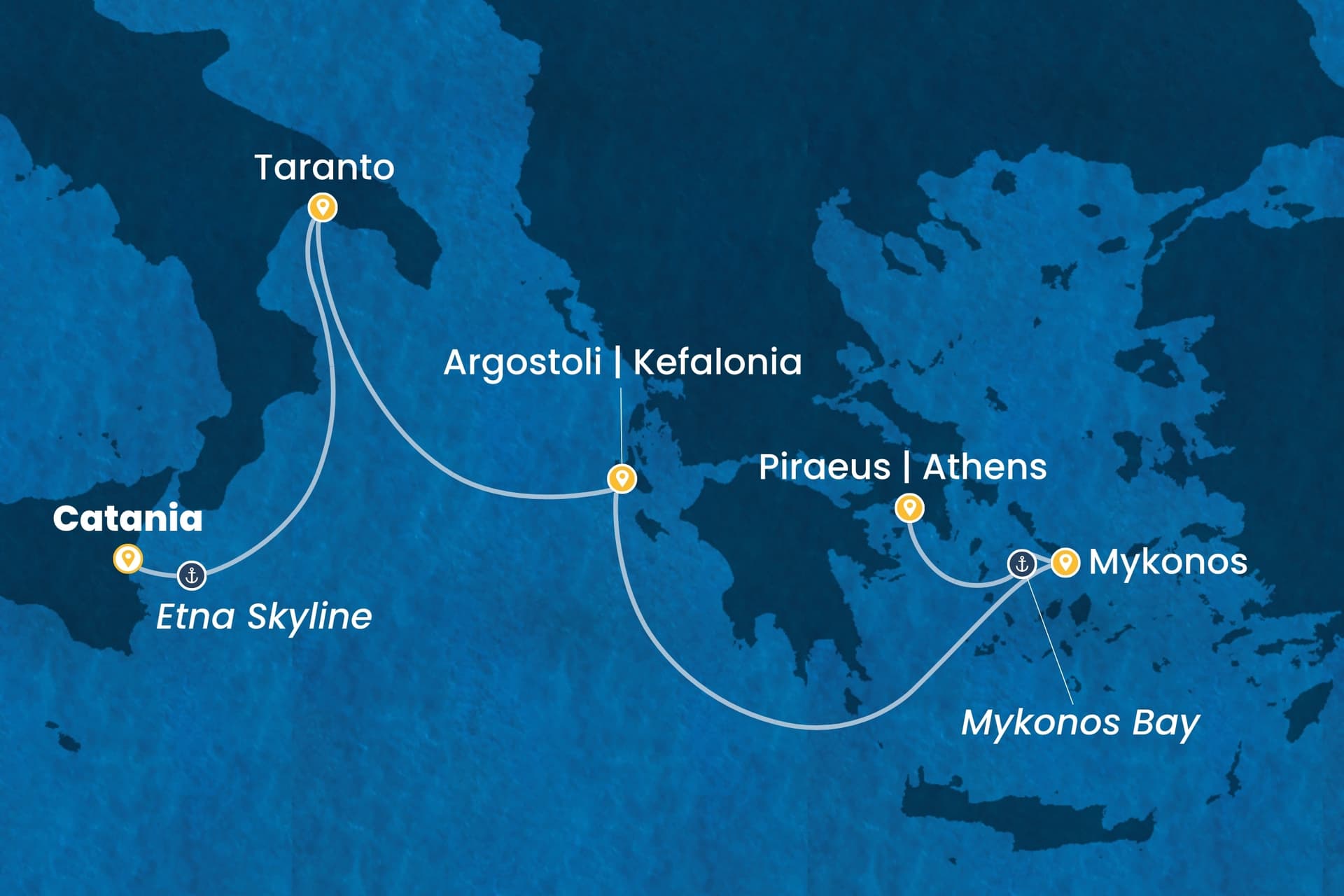 4 nights cruise on Costa Fascinosa
from ๐ฎ๐น Catania to ๐ฌ๐ท Piraeus