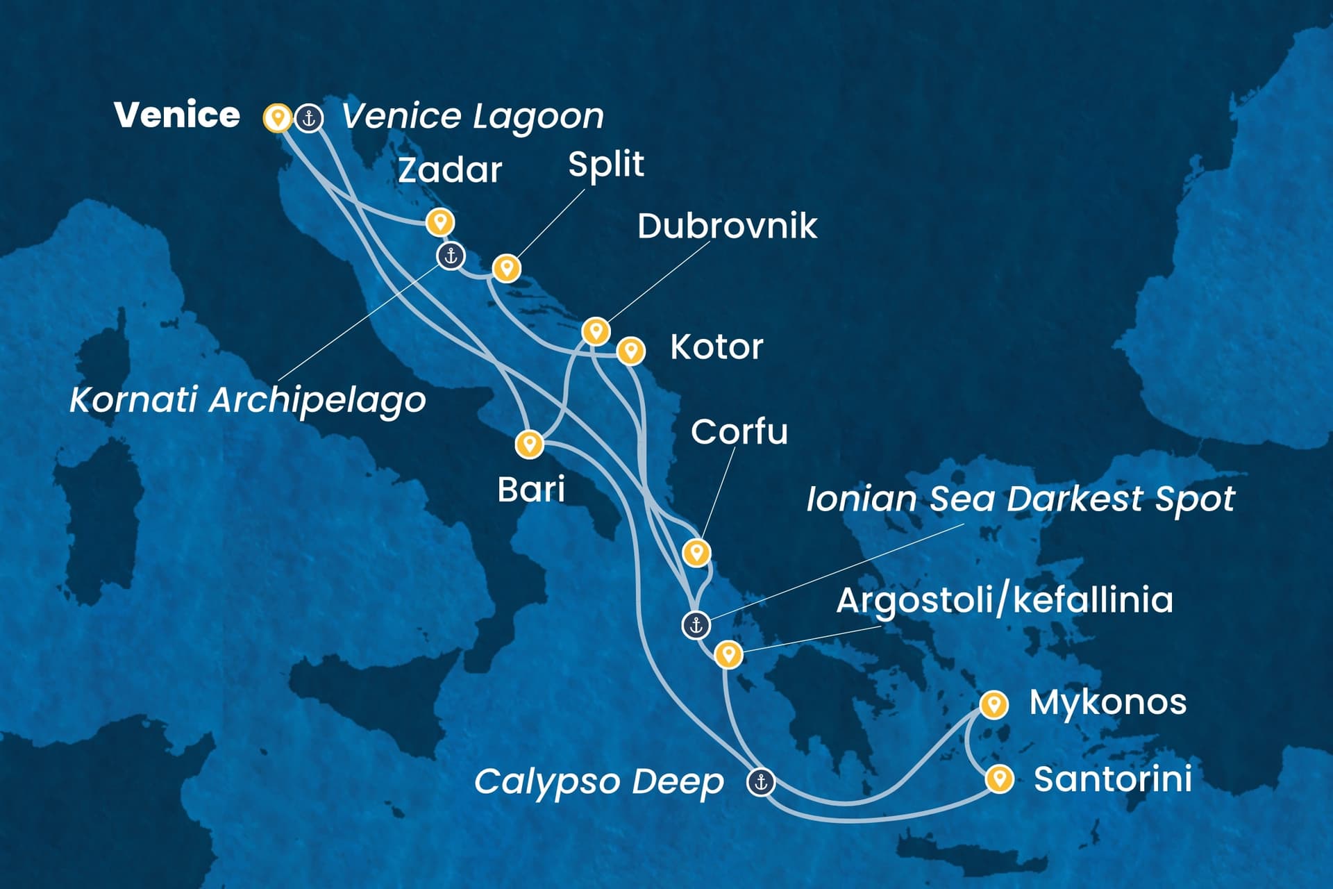 14 nights cruise on Costa Deliziosa
from ๐ฎ๐น Marghera