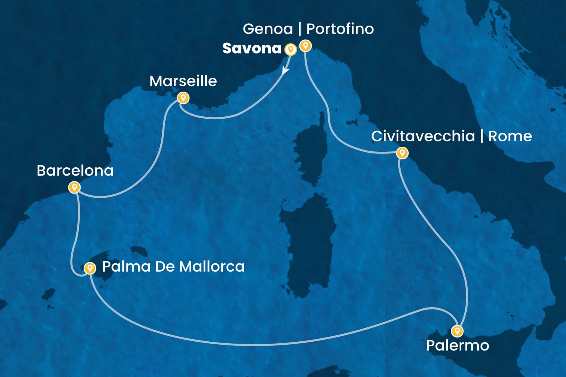 7 nights cruise on Costa Toscana
from ๐ฎ๐น Savona to ๐ฎ๐น Genoa