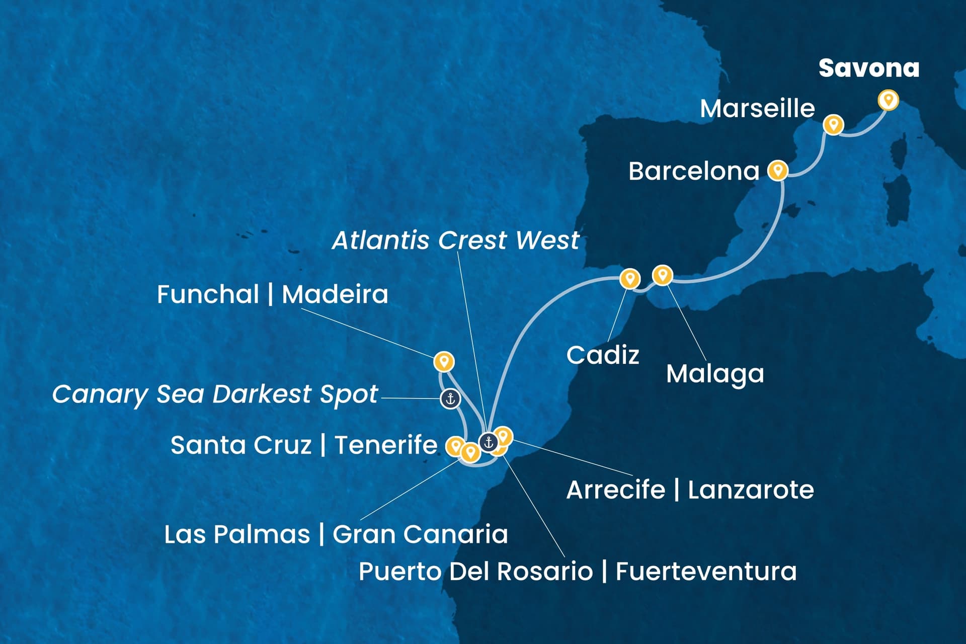 14 nights Mediterranean cruise on Costa Smeralda
from ๐ฎ๐น Savona to ๐ช๐ธ Las Palmas