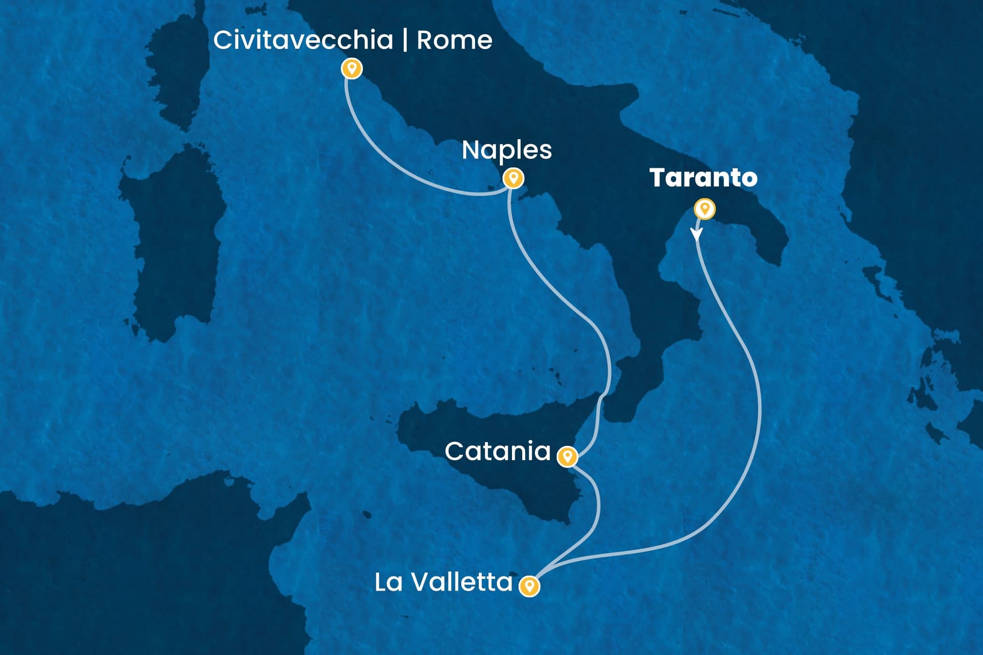 5 nights cruise on Costa Serena
from ๐ฎ๐น Taranto to ๐ฎ๐น Civitavecchia