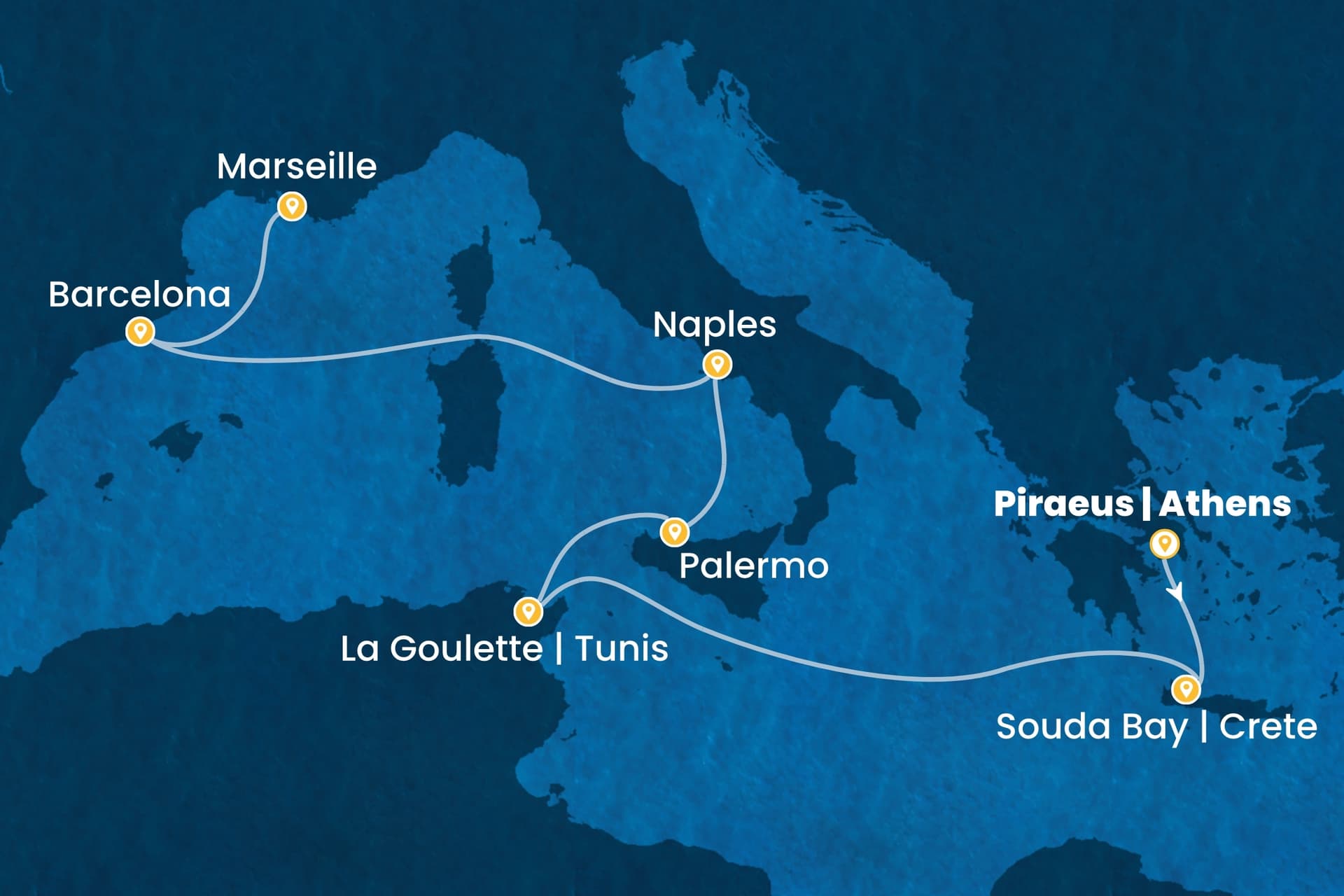 8 nights cruise on Costa Pacifica
from ๐ฌ๐ท Piraeus to ๐ซ๐ท Marseille