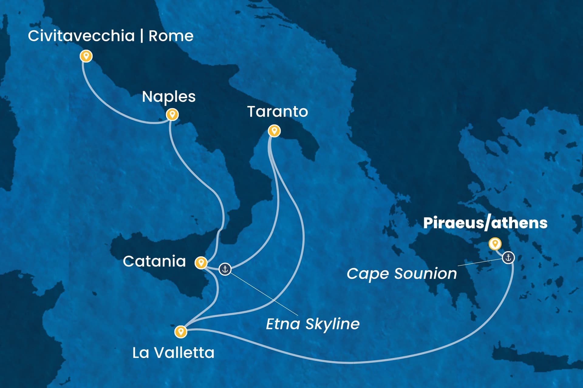 9 nights cruise on Costa Serena
from ๐ฌ๐ท Piraeus to ๐ฎ๐น Civitavecchia