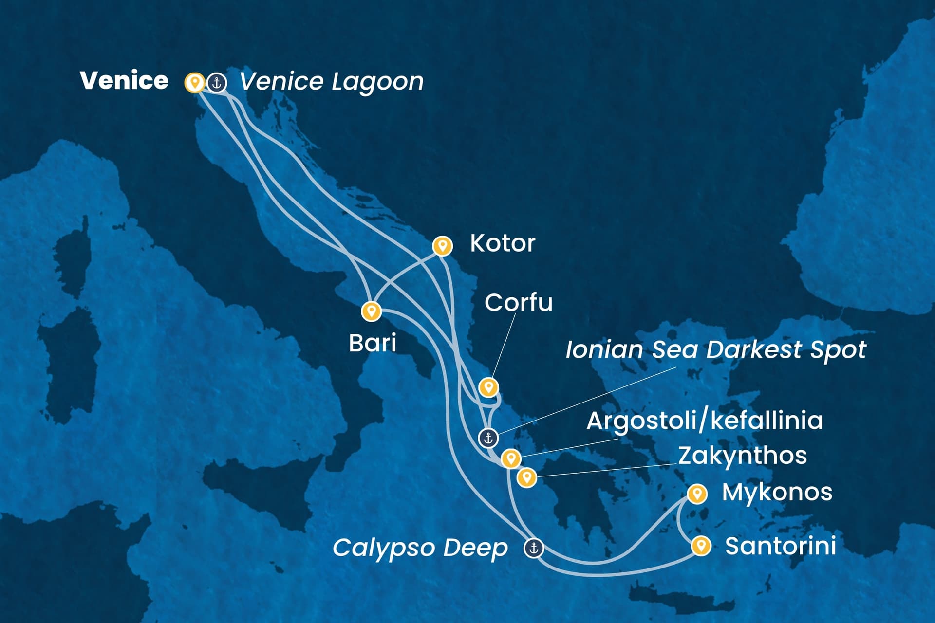 14 nights cruise on Costa Deliziosa
from ๐ฎ๐น Marghera