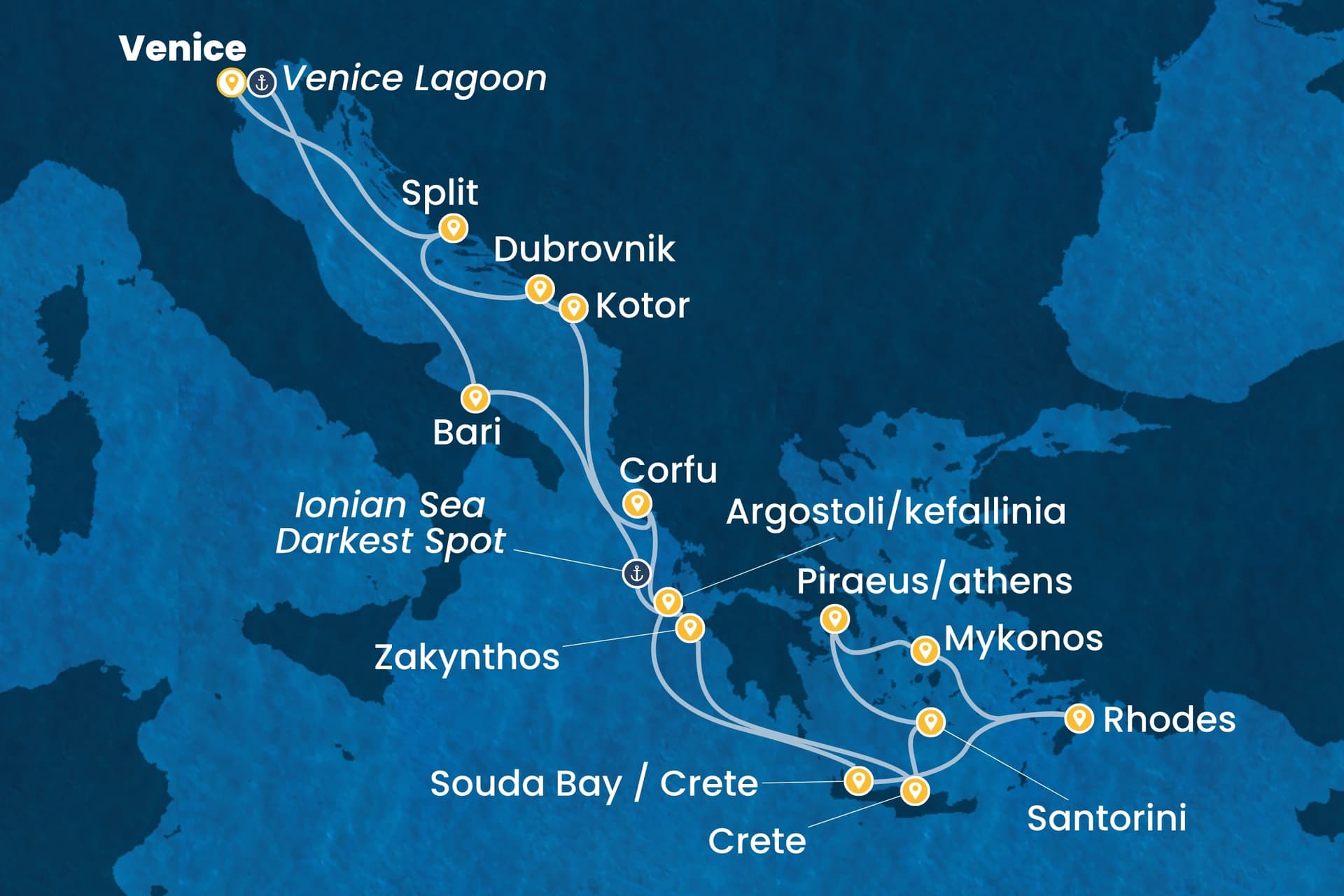 14 nights cruise on Costa Deliziosa
from ๐ฎ๐น Marghera