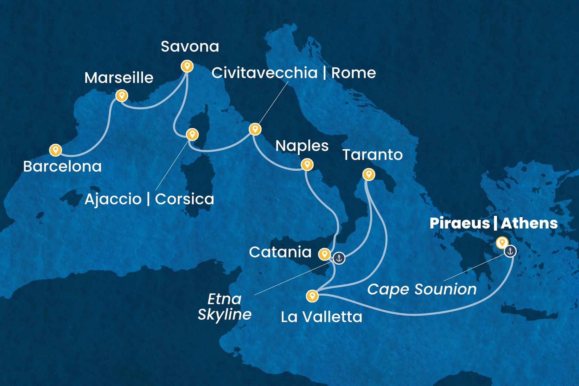 13 nights cruise on Costa Serena
from ๐ฌ๐ท Piraeus to ๐ช๐ธ Barcelona