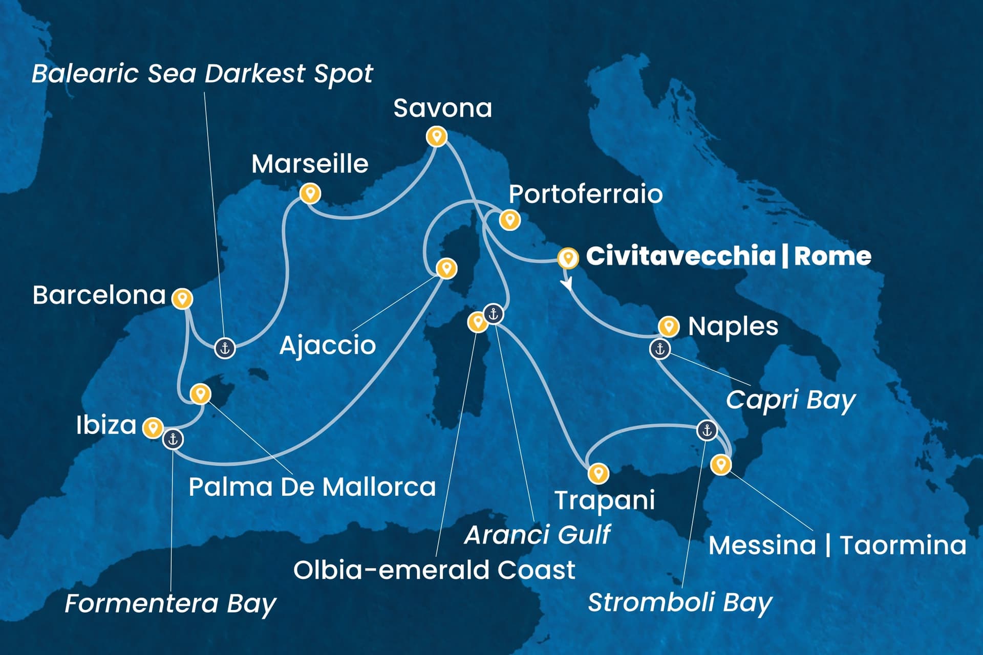 14 nights cruise on Costa Favolosa
from ๐ฎ๐น Civitavecchia
