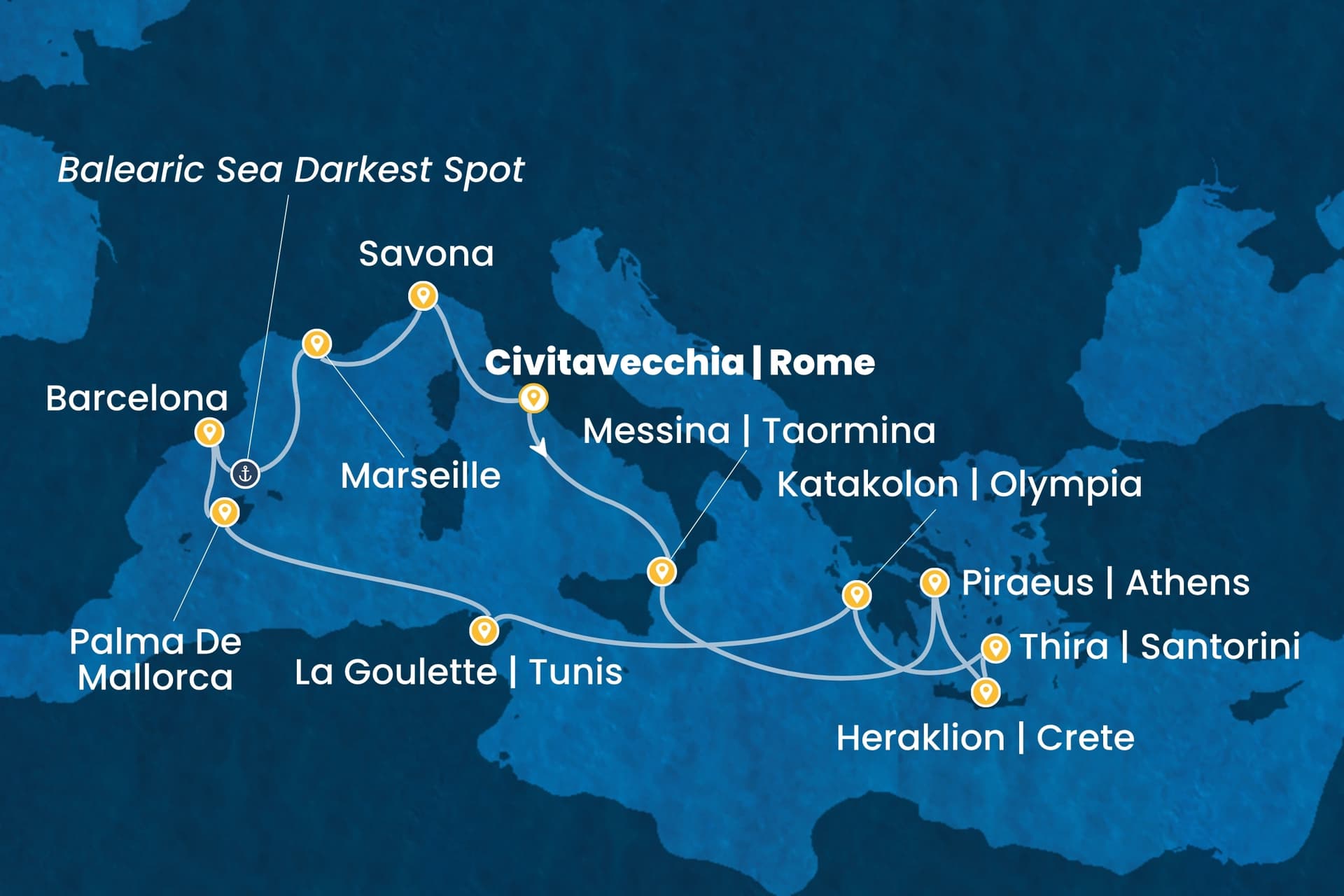 14 nights cruise on Costa Favolosa
from ๐ฎ๐น Civitavecchia