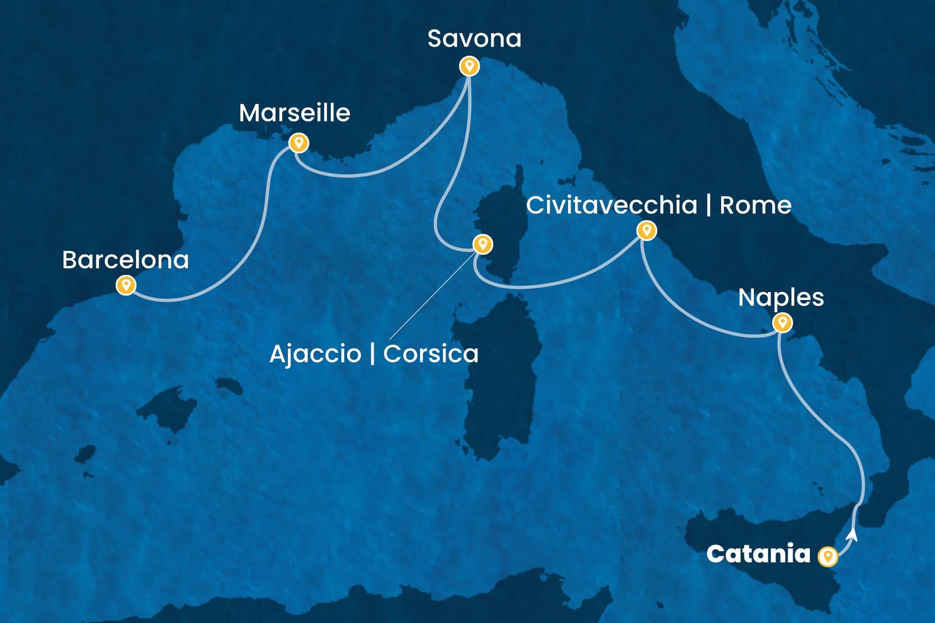 6 nights cruise on Costa Serena
from ๐ฎ๐น Catania to ๐ช๐ธ Barcelona