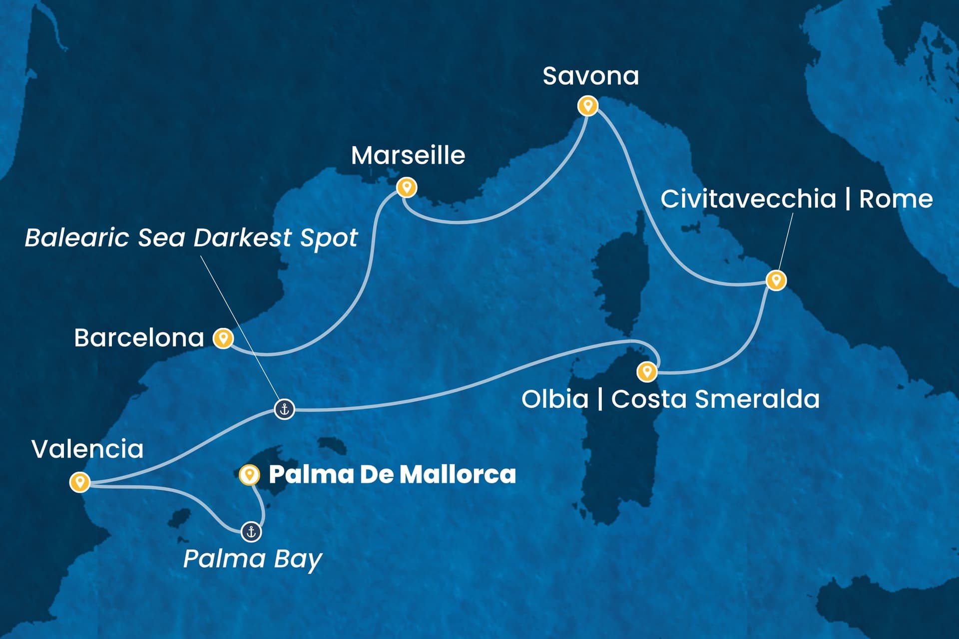 7 nights cruise on Costa Pacifica
from ๐ช๐ธ Palma de Mallorca to ๐ช๐ธ Barcelona