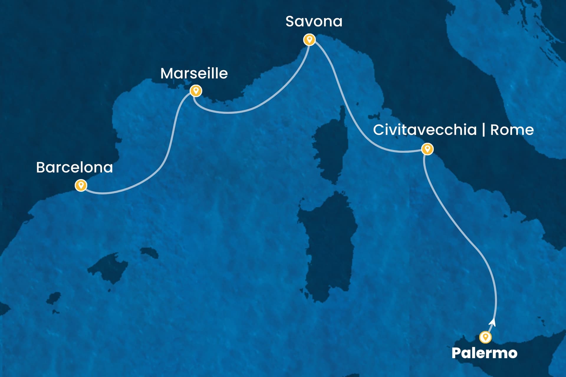 4 nights cruise on Costa Smeralda
from ๐ฎ๐น Palermo to ๐ช๐ธ Barcelona