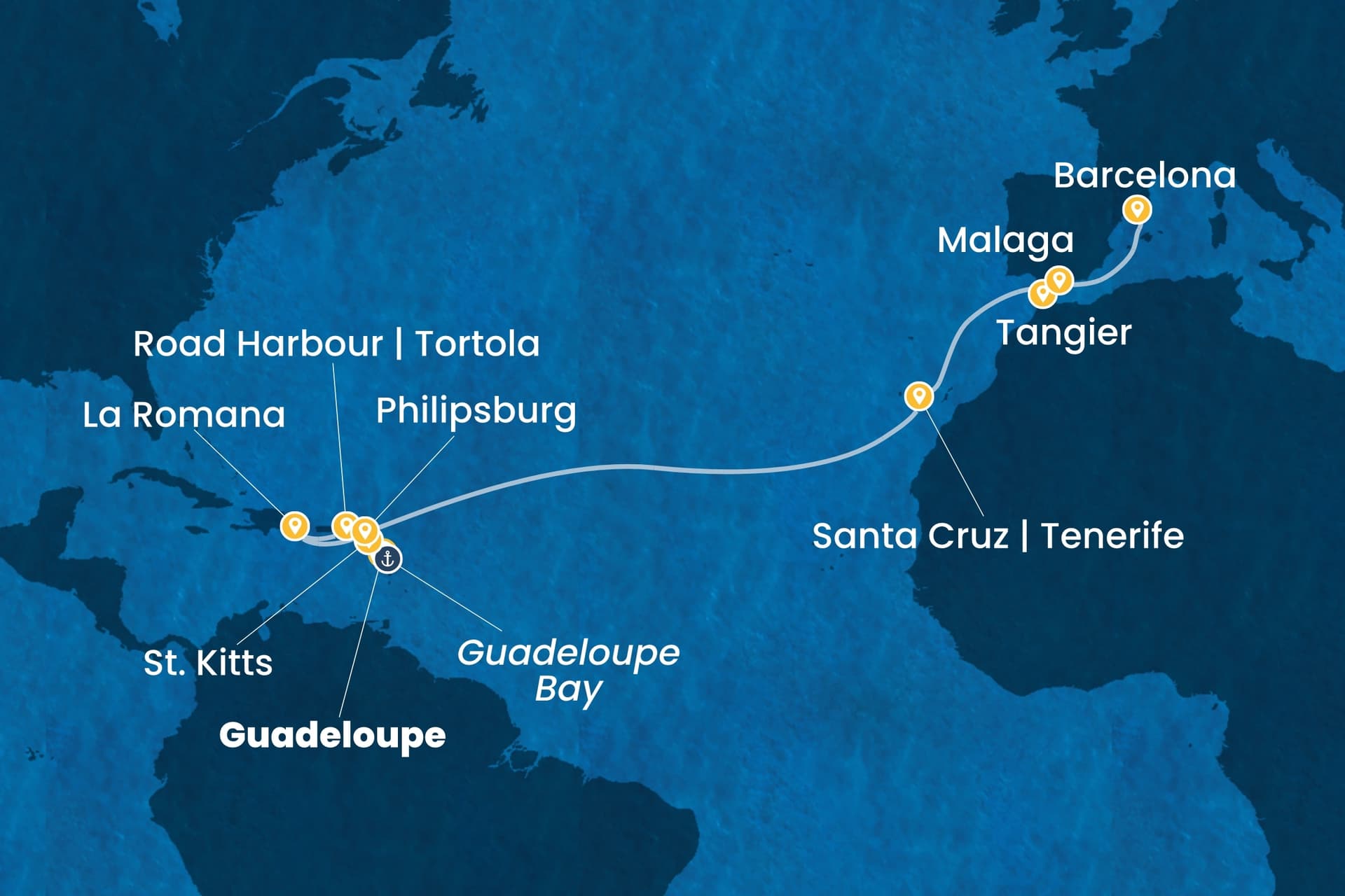 17 nights cruise on Costa Fascinosa
from ๐ฌ๐ต Pointe a Pitre to ๐ช๐ธ Barcelona