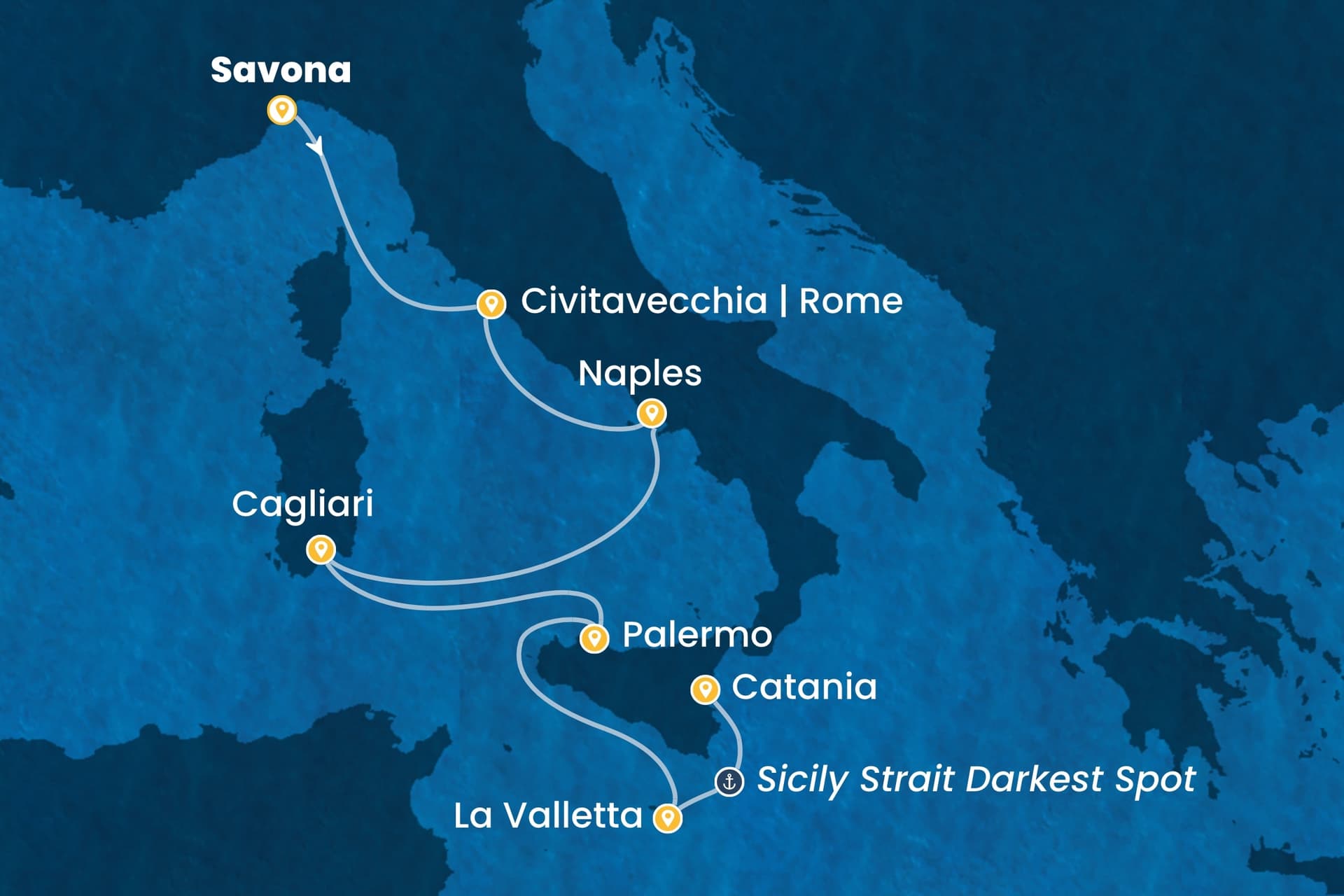 6 nights cruise on Costa Serena
from ๐ฎ๐น Savona to ๐ฎ๐น Catania