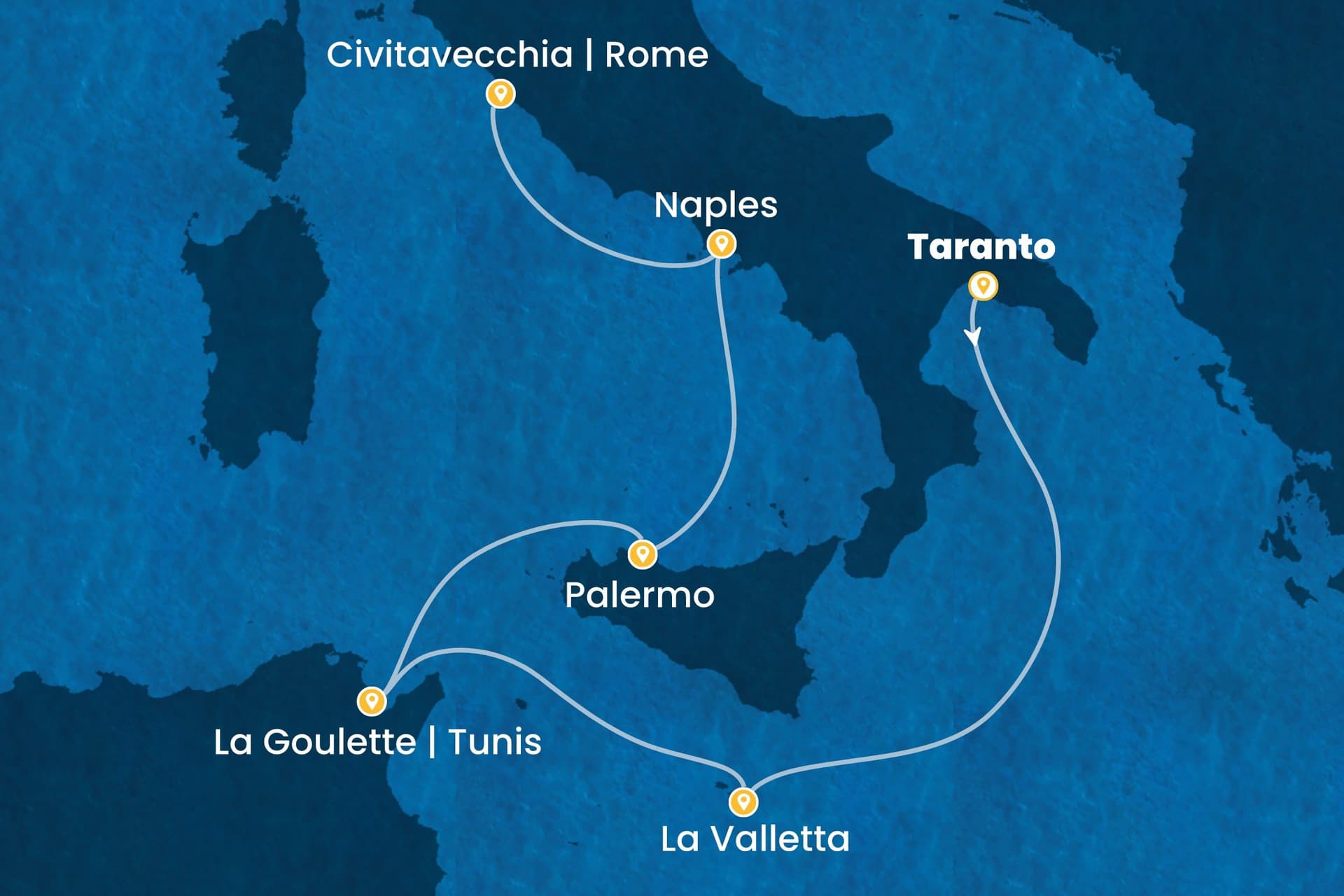 5 nights cruise on Costa Fascinosa
from ๐ฎ๐น Taranto to ๐ฎ๐น Civitavecchia