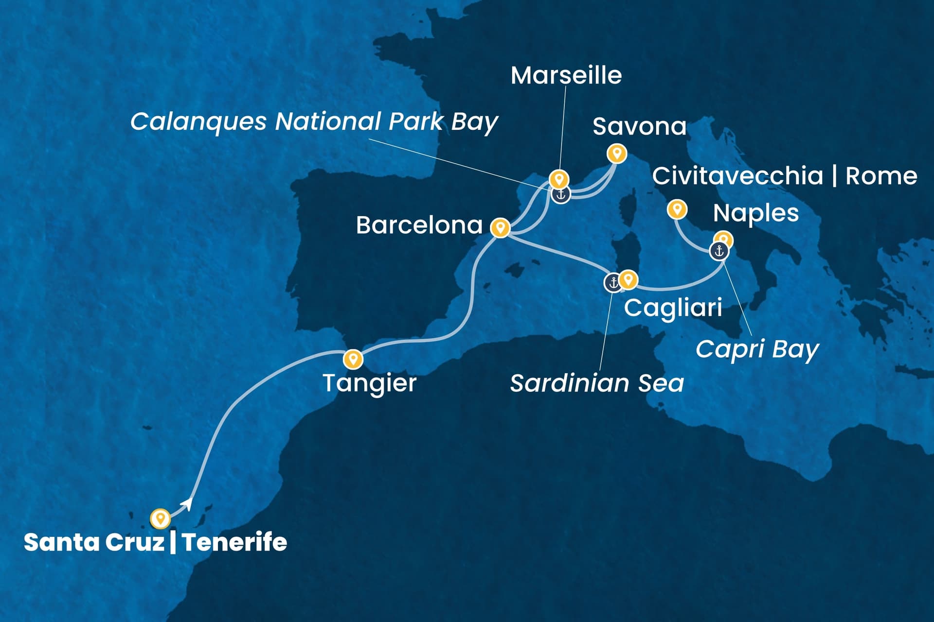 12 nights cruise on Costa Smeralda
from ๐ช๐ธ Tenerife to ๐ฎ๐น Civitavecchia