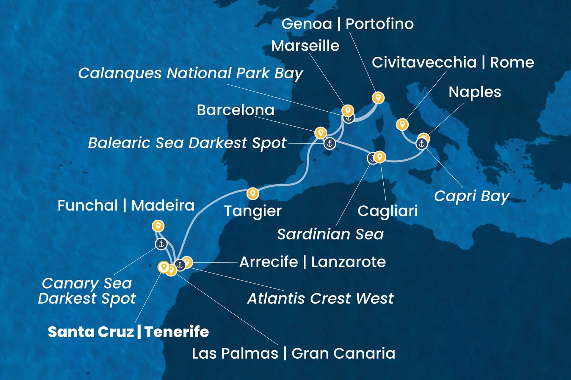 17 nights cruise on Costa Smeralda
from ๐ช๐ธ Tenerife to ๐ฎ๐น Civitavecchia