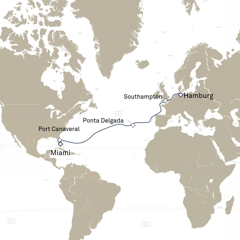 14 nights Extraordinary cruise on Queen Anne
from 🇩🇪 Hamburg to 🇺🇸 Miami