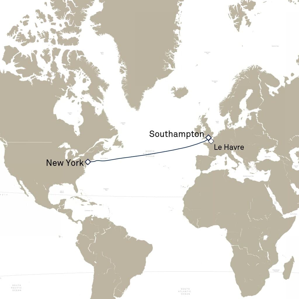 8 nights Transatlantic cruise on Queen Mary 2
from 🇬🇧 Southampton to 🇺🇸 New York