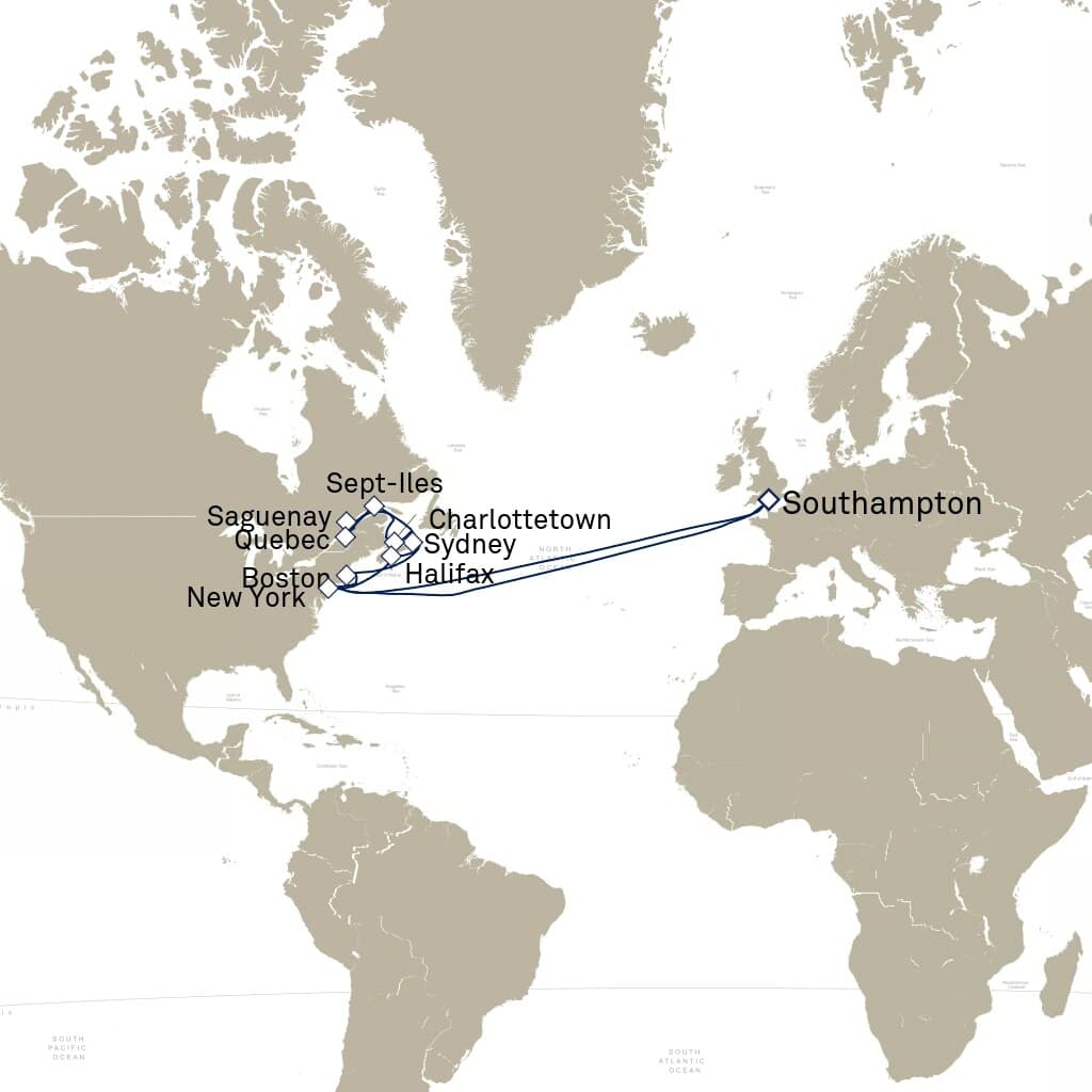 28 nights North East American cruise on Queen Mary 2
from ๐ฌ๐ง Southampton