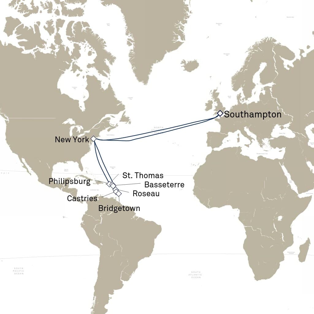 27 nights Caribbean cruise on Queen Mary 2
from 🇬🇧 Southampton