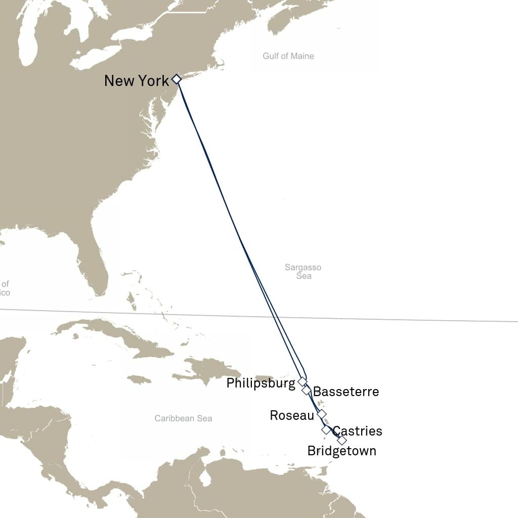 13 nights Caribbean cruise on Queen Mary 2
from ๐บ๐ธ New York