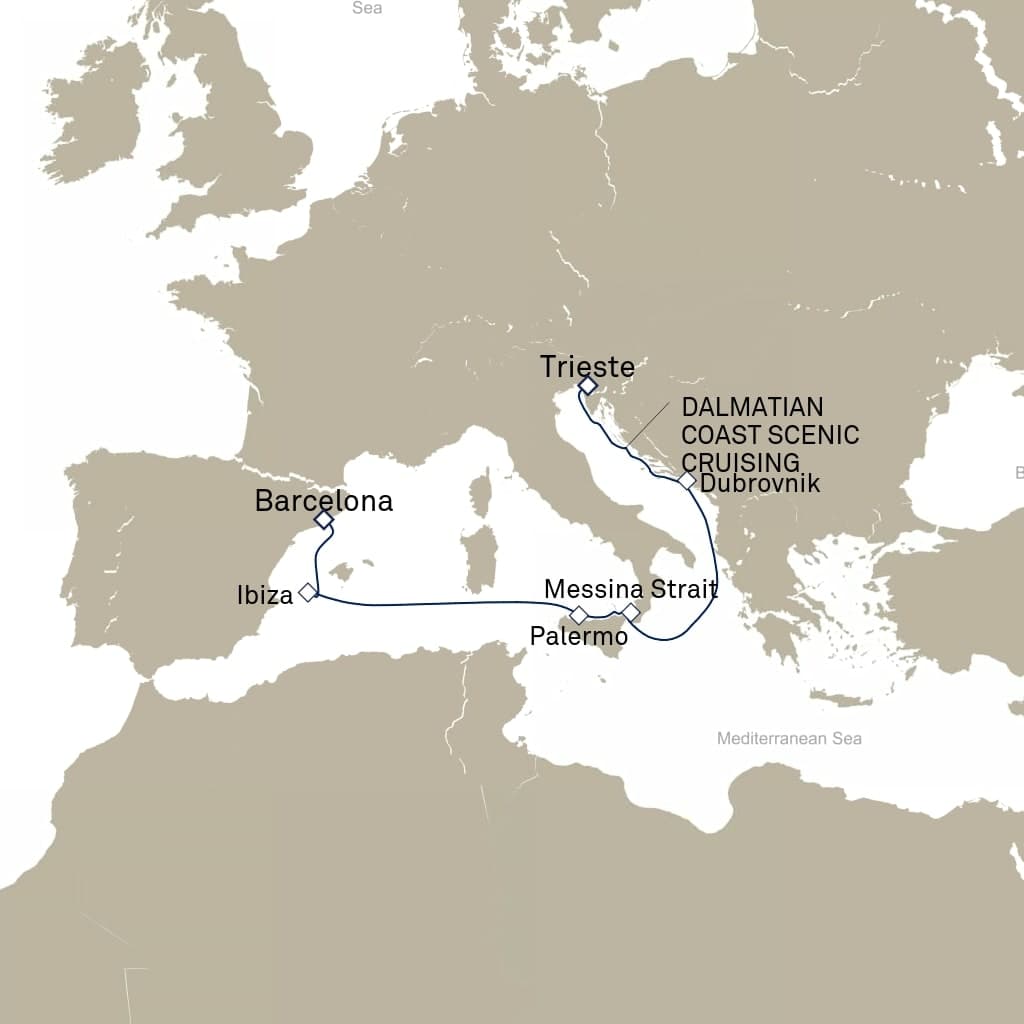 7 nights Mediterranean cruise on Queen Elizabeth
from 🇮🇹 Trieste to 🇪🇸 Barcelona