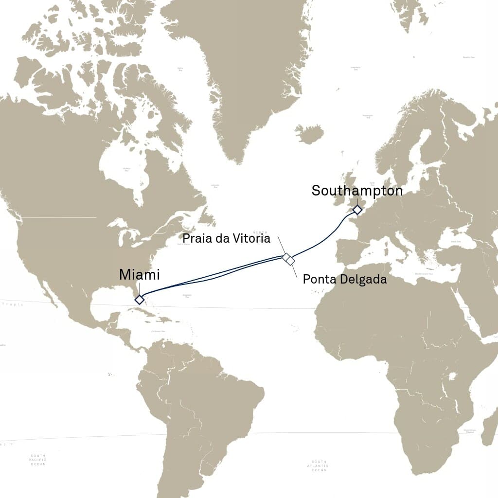 12 nights Mediterranean cruise on Queen Elizabeth
from 🇺🇸 Miami to 🇬🇧 Southampton