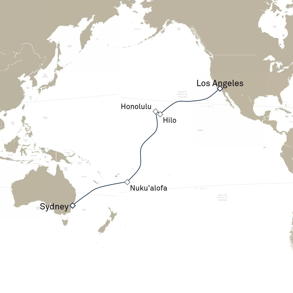 20 nights Extraordinary cruise on Queen Elizabeth
from ๐ฆ๐บ Sydney to ๐บ๐ธ Los Angeles