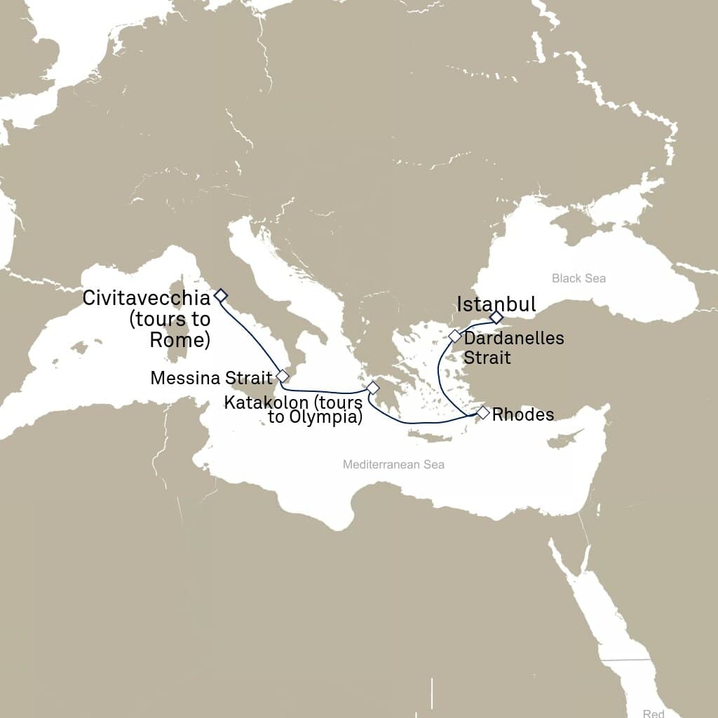 7 nights Mediterranean cruise on Queen Elizabeth
from 🇮🇹 Civitavecchia to 🇹🇷 Istanbul