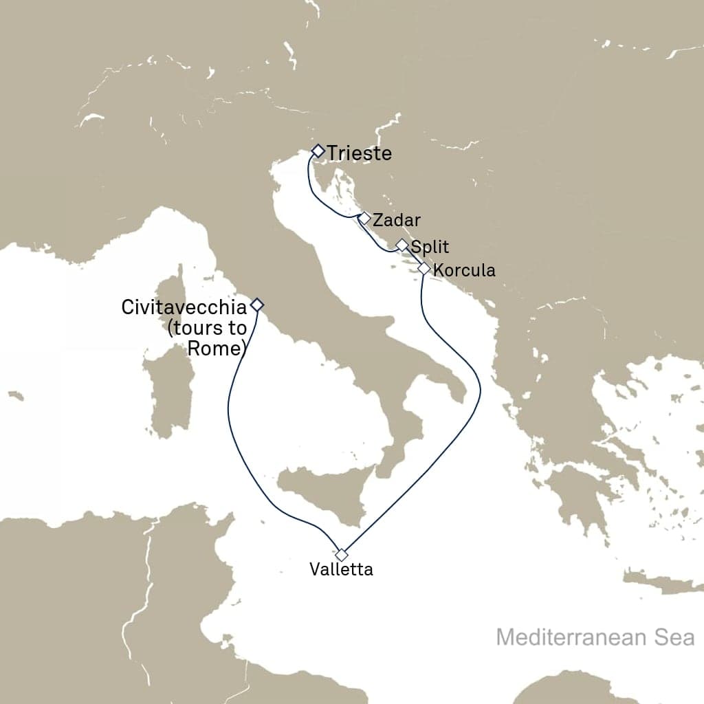 7 nights Mediterranean cruise on Queen Elizabeth
from 🇮🇹 Civitavecchia to 🇮🇹 Trieste