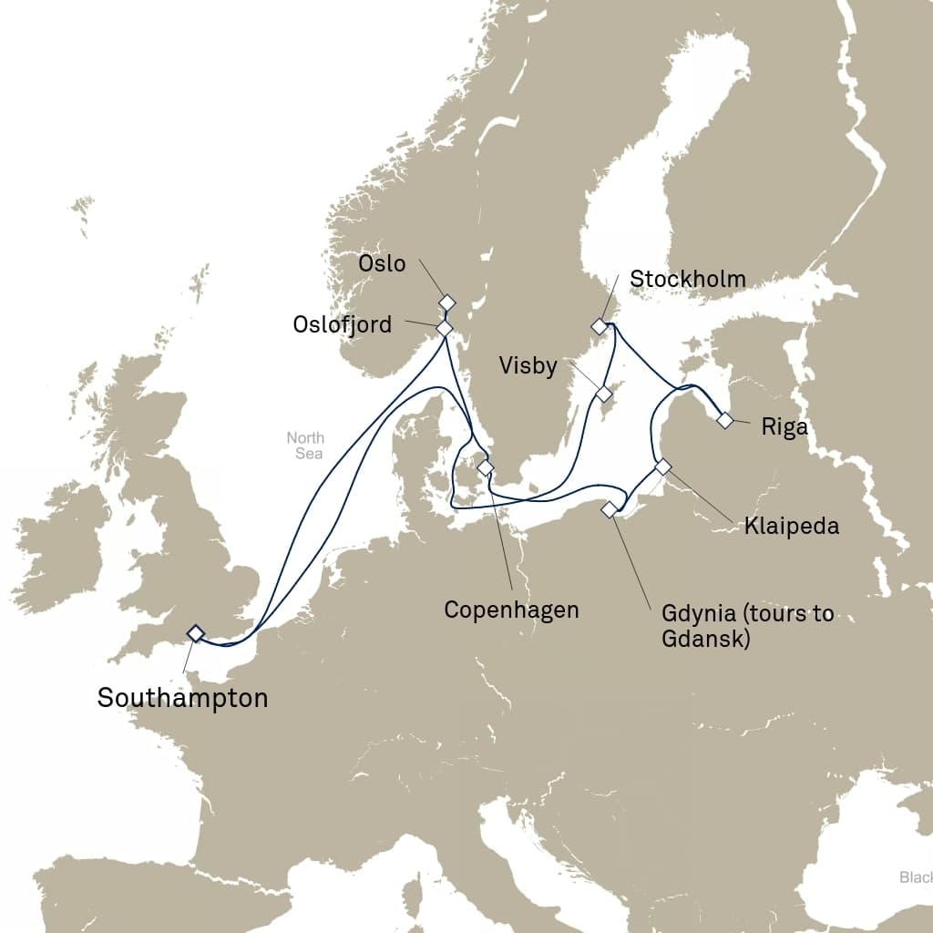 16 nights North European cruise on Queen Victoria
from ๐ฌ๐ง Southampton
