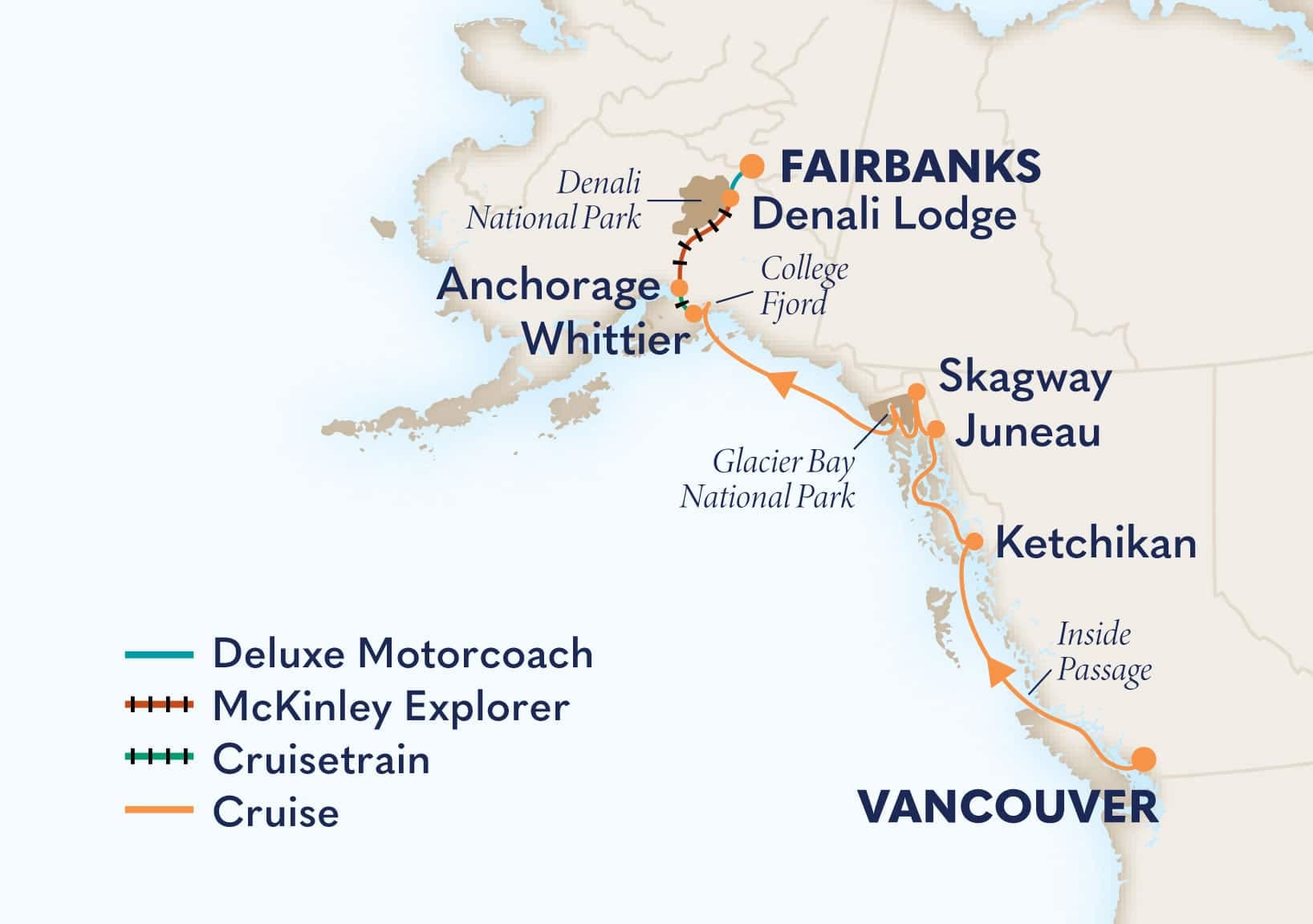 12 nights Alaskan cruise on Nieuw Amsterdam
from ๐จ๐ฆ Vancouver to Fairbanks, Alaska