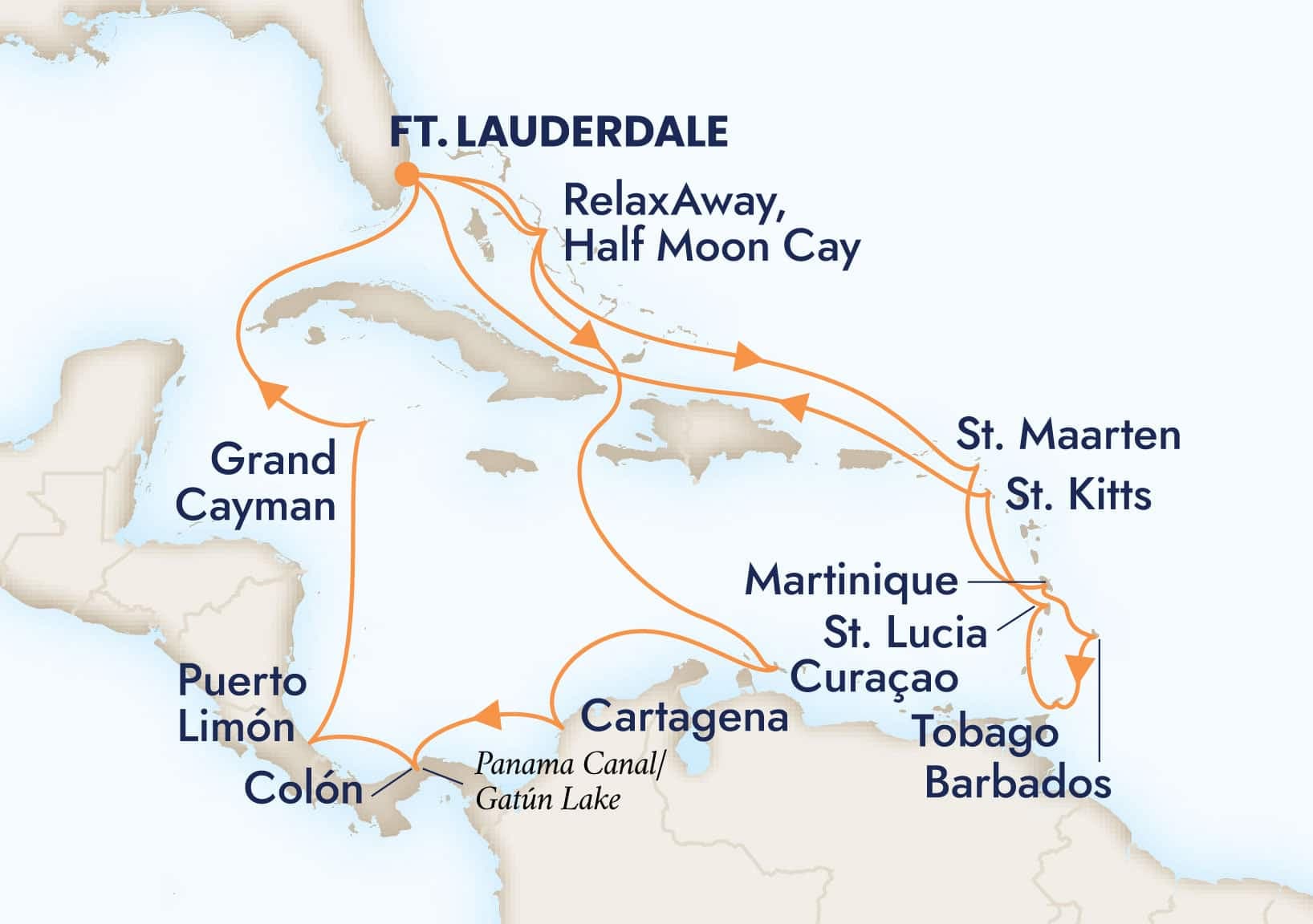 24 nights Caribbean cruise on Volendam
from ๐บ๐ธ Fort Lauderdale