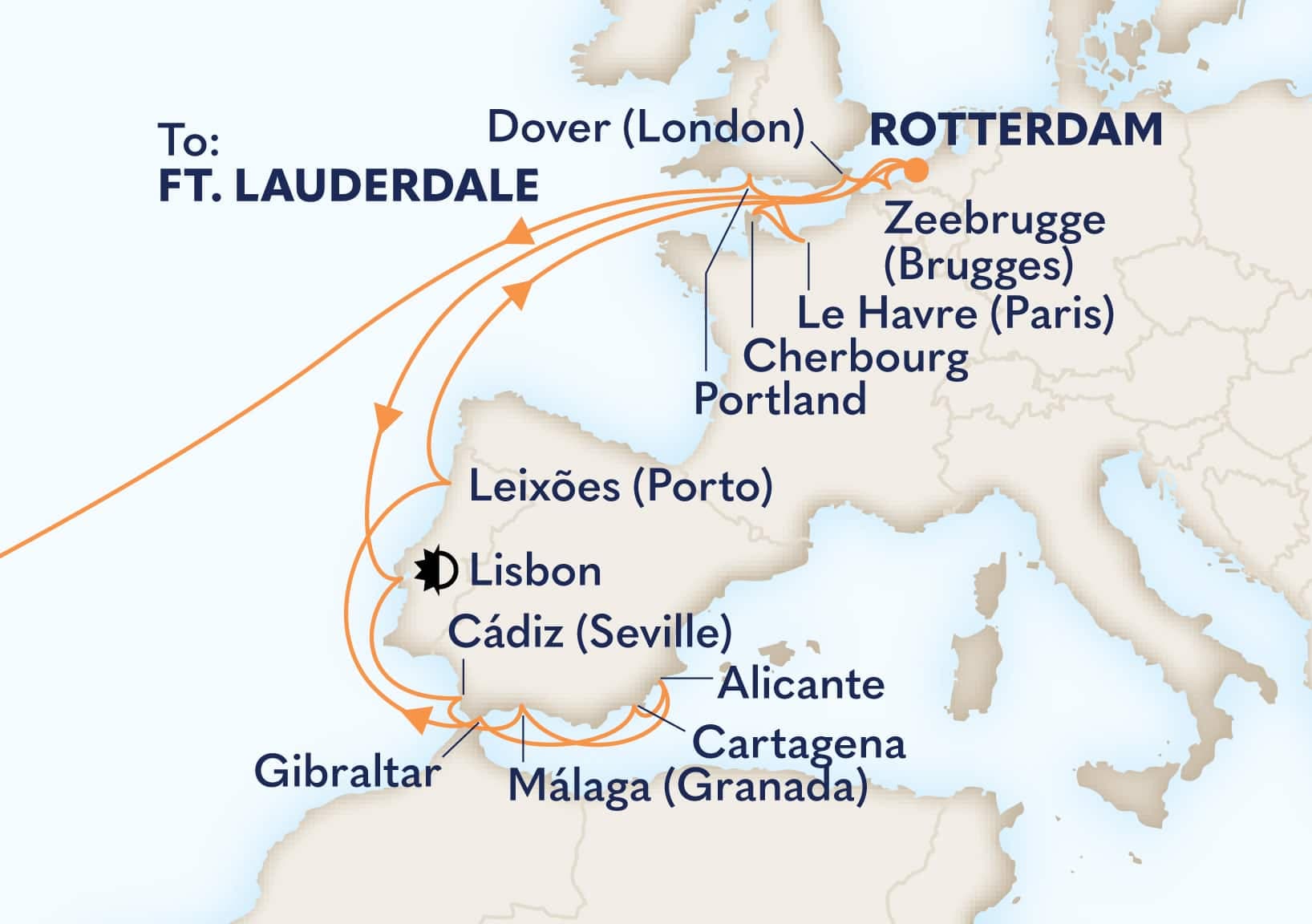 29 nights Mediterranean cruise on Nieuw Statendam
from ๐ณ๐ฑ Rotterdam to ๐บ๐ธ Fort Lauderdale