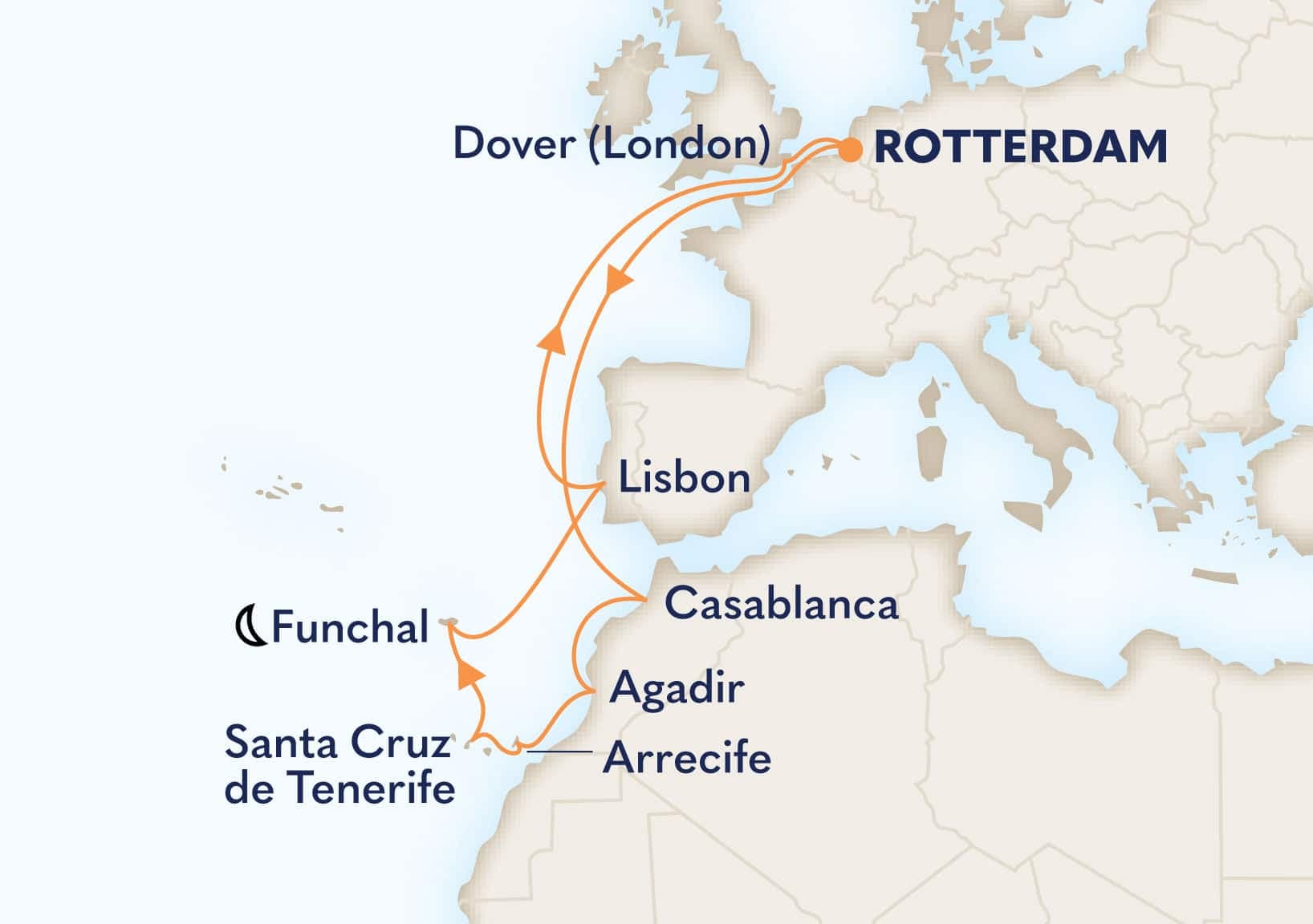 14 nights Mediterranean cruise on Nieuw Statendam
from ๐ณ๐ฑ Rotterdam